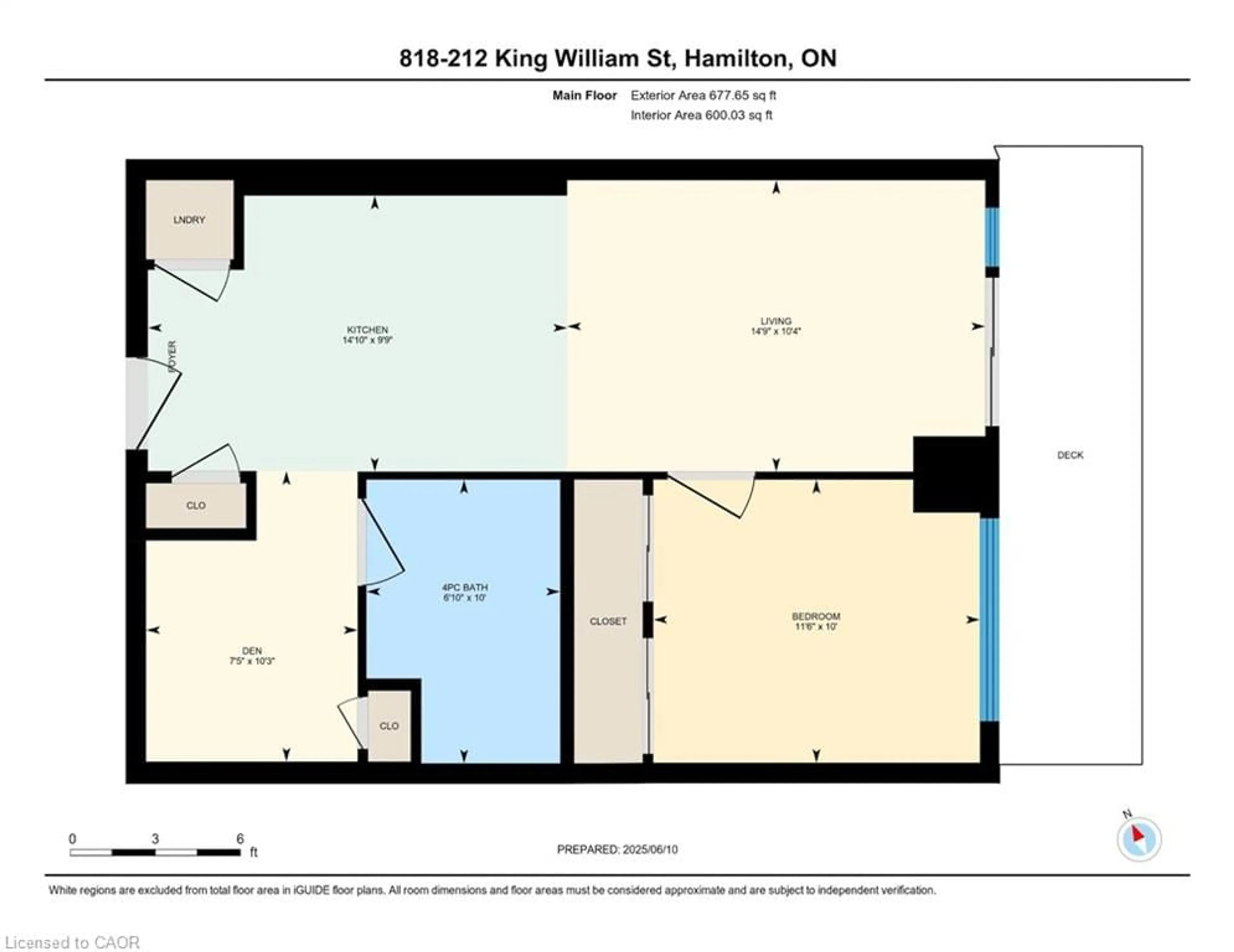 Floor plan for 212 King William St #818, Hamilton Ontario L8N 1B5