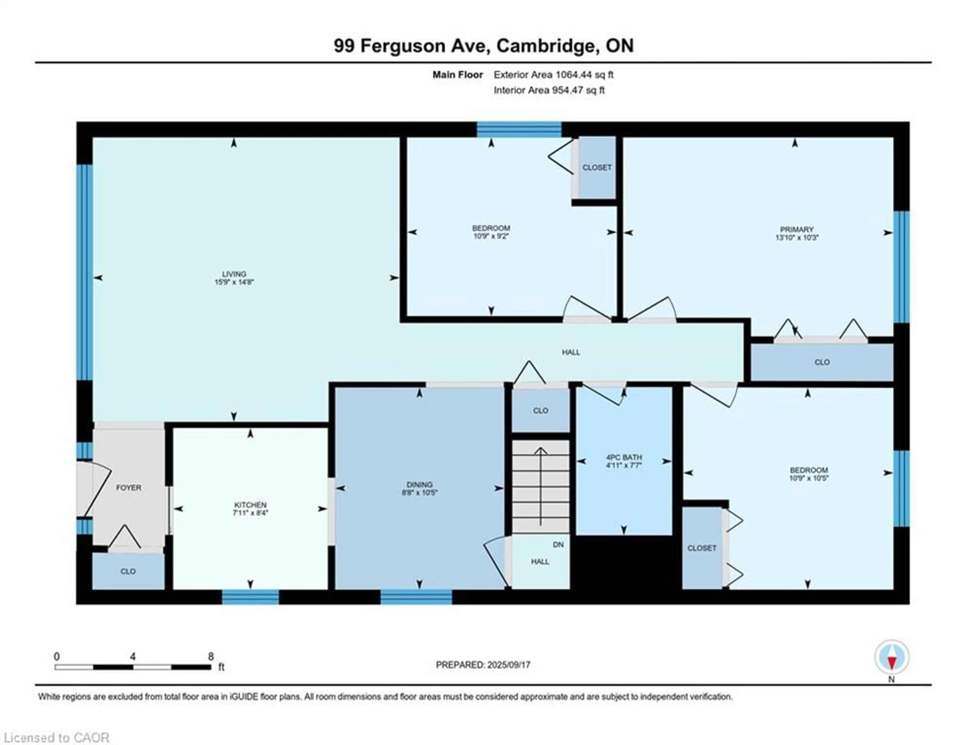 Floor plan for 99 Ferguson Ave, Cambridge Ontario N1R 6E9