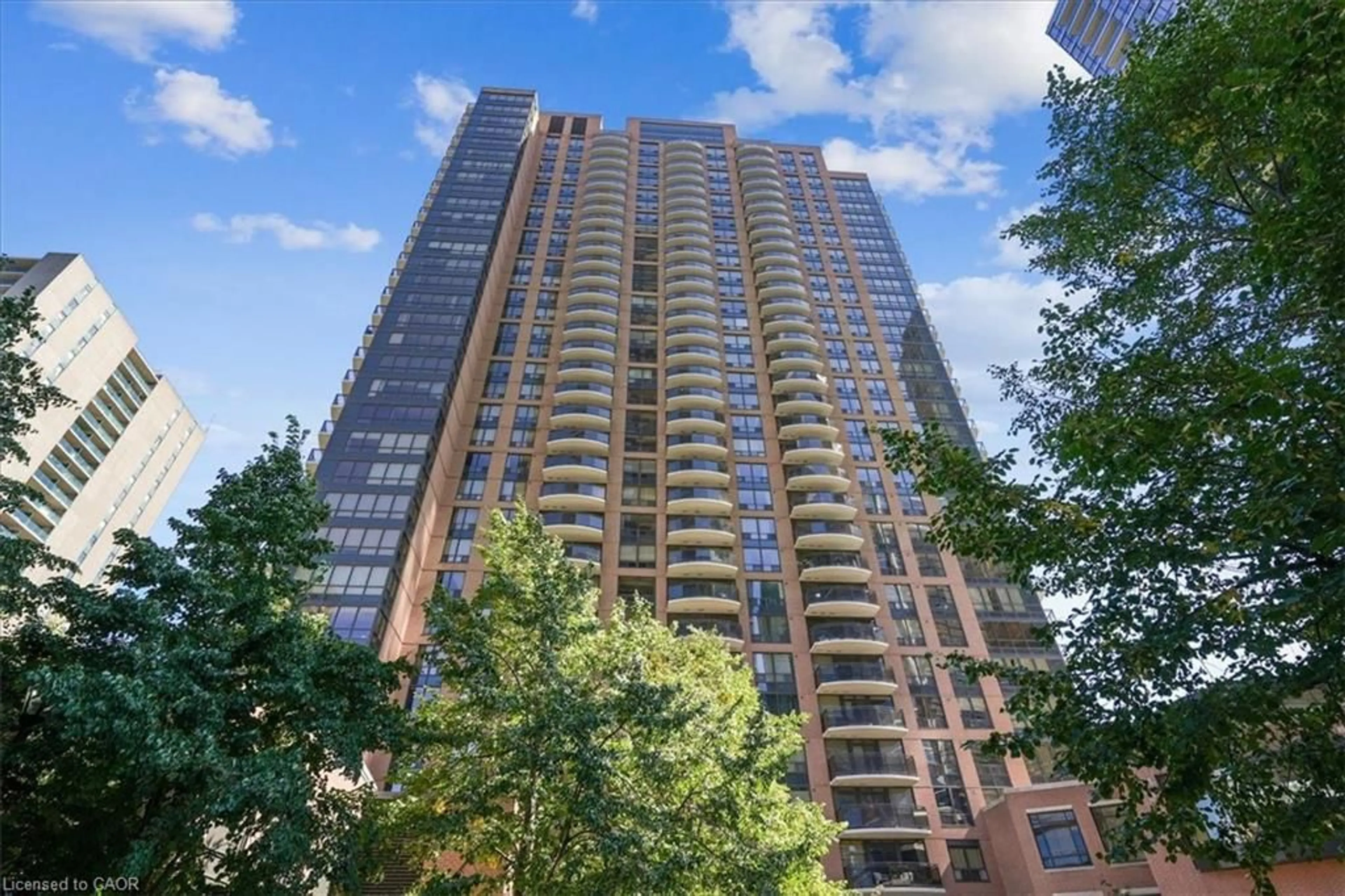 Patio, city buildings view from balcony for 33 Sheppard Ave #2411, Toronto Ontario M2N 7K1