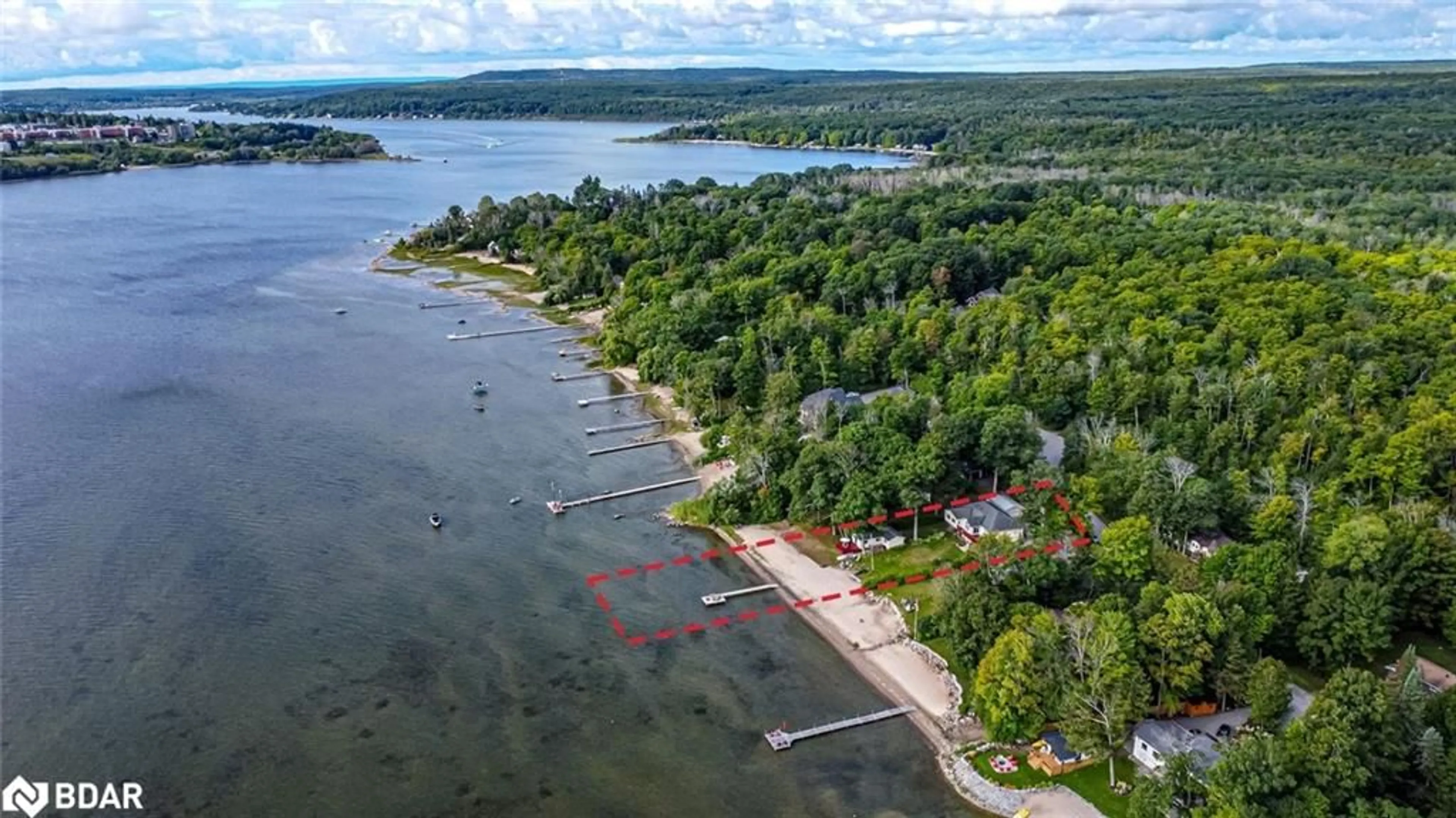 A pic from outside/outdoor area/front of a property/back of a property/a pic from drone, water/lake/river/ocean view for 383 Peek-A-Boo Trail, Tiny Ontario L9M 0B3