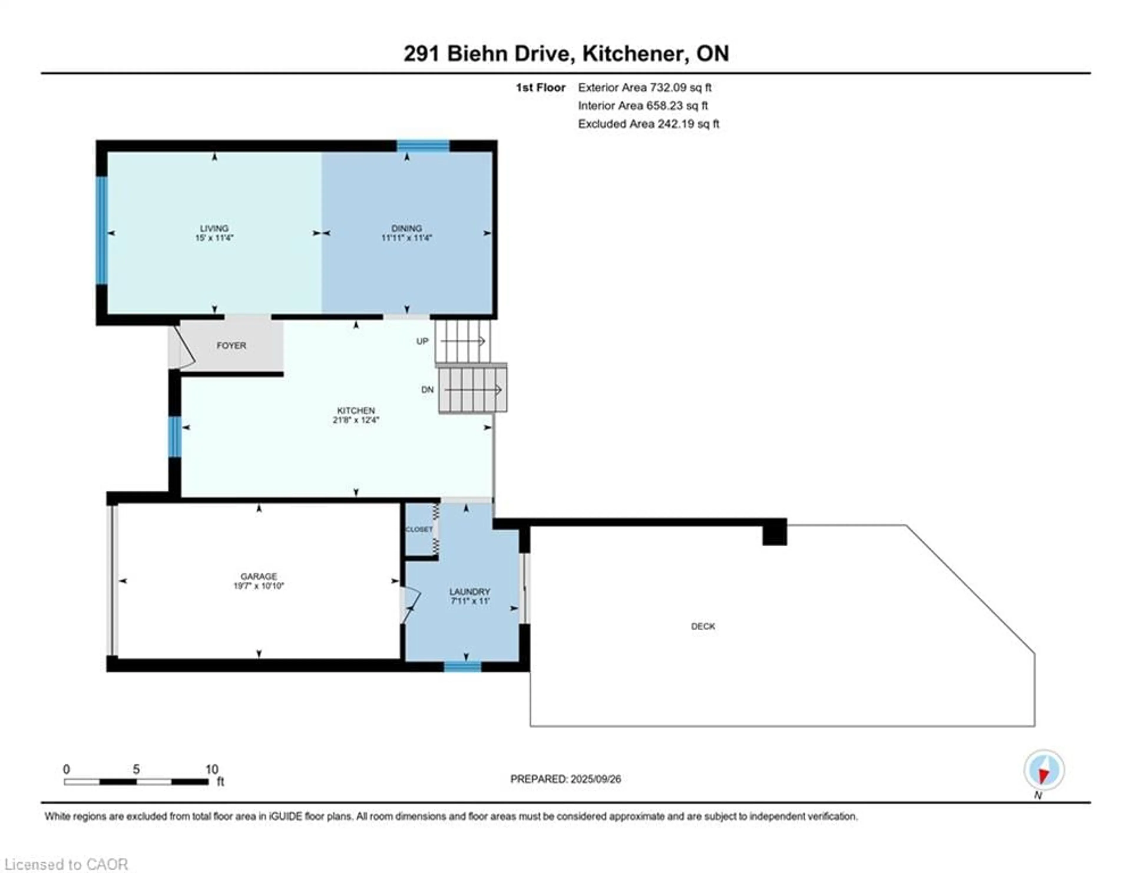 Floor plan for 291 Biehn Dr, Kitchener Ontario N2R 1B6