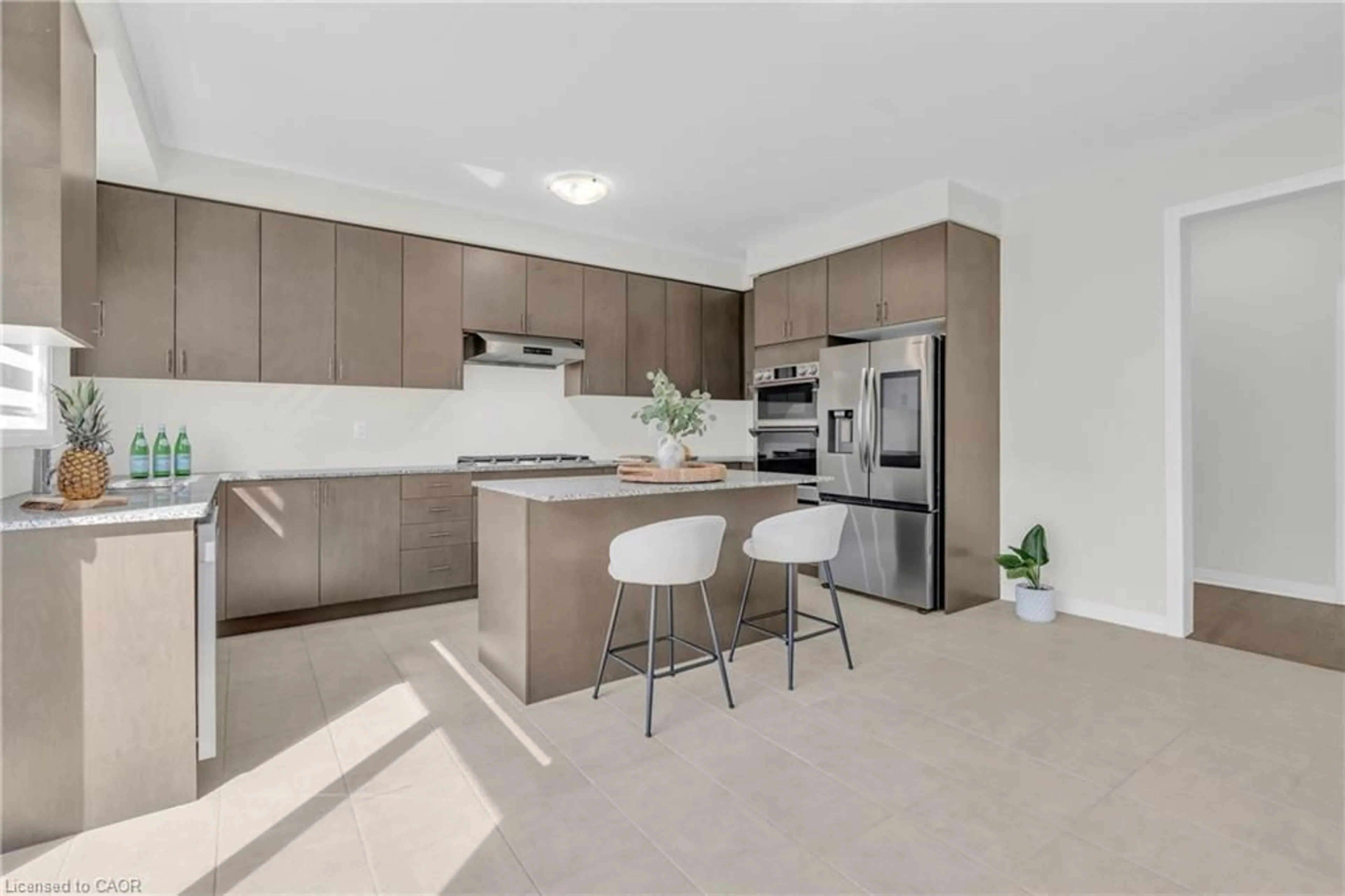 Open concept kitchen, ceramic/tile floor for 18 Prince Philip Blvd, Ayr Ontario N0B 1E0