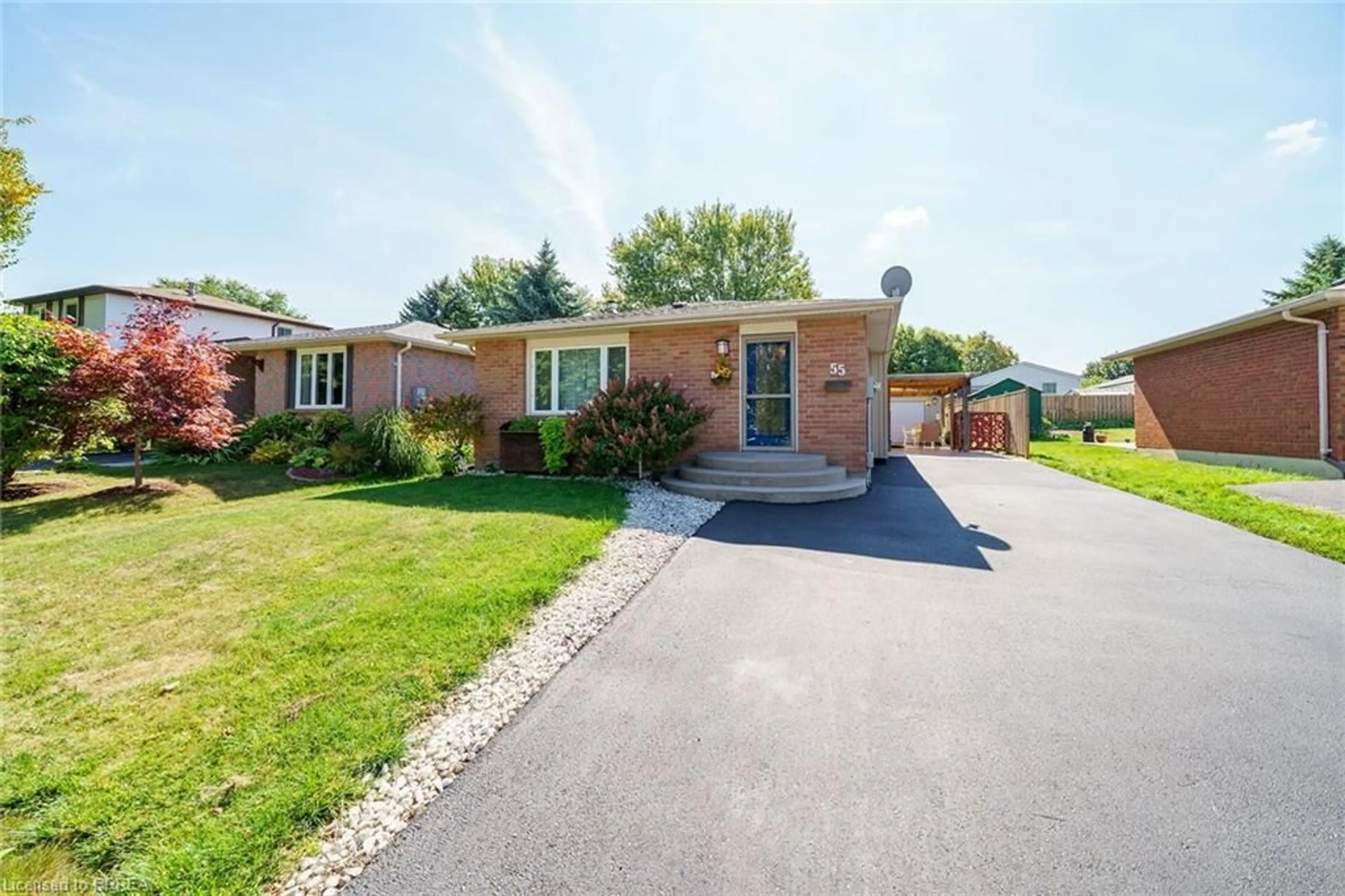 Home with brick exterior material, street for 55 Nautical Rd, Brantford Ontario N3P 1L8