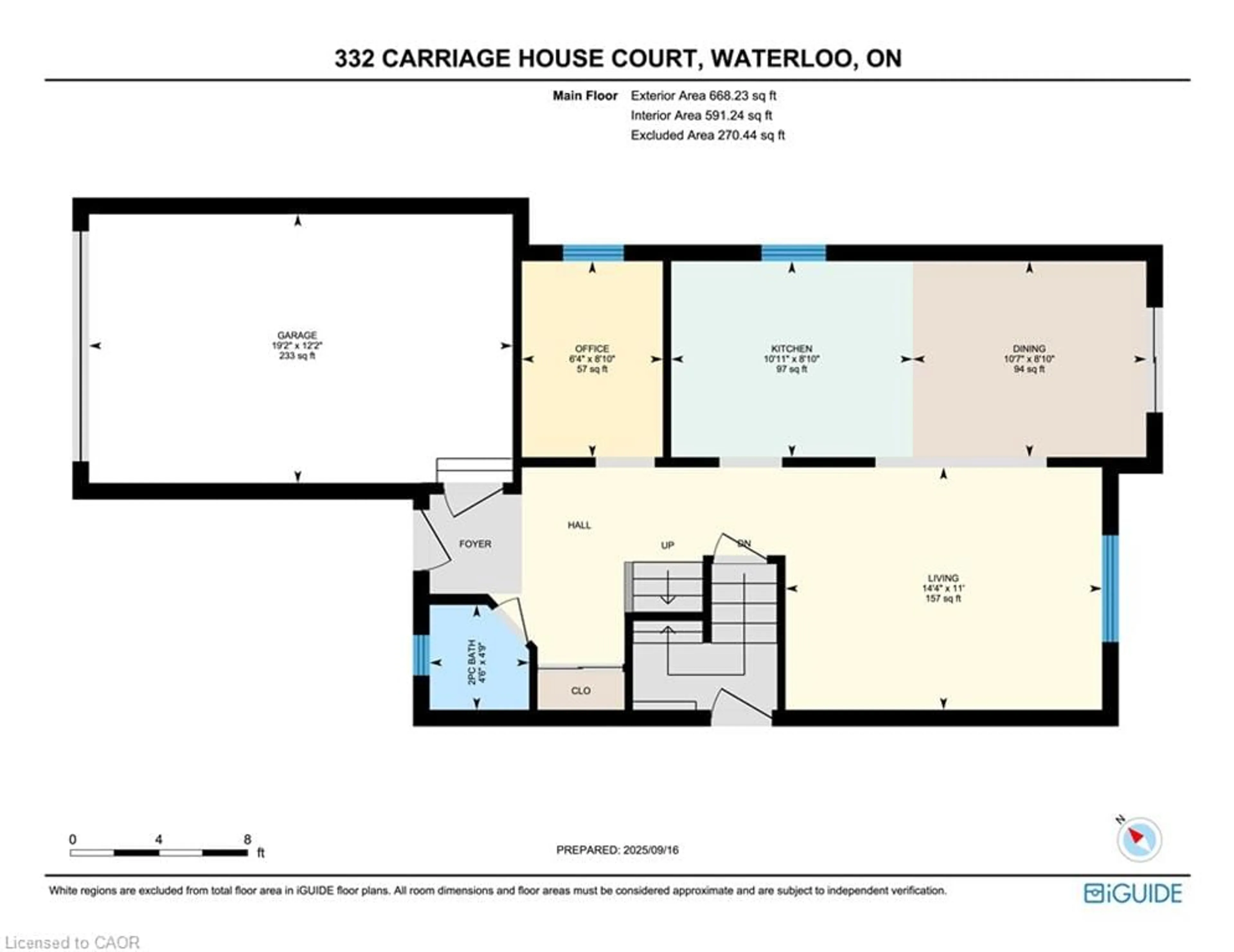 Floor plan for 332 Carriage House Crt, Waterloo Ontario N2K 3W8