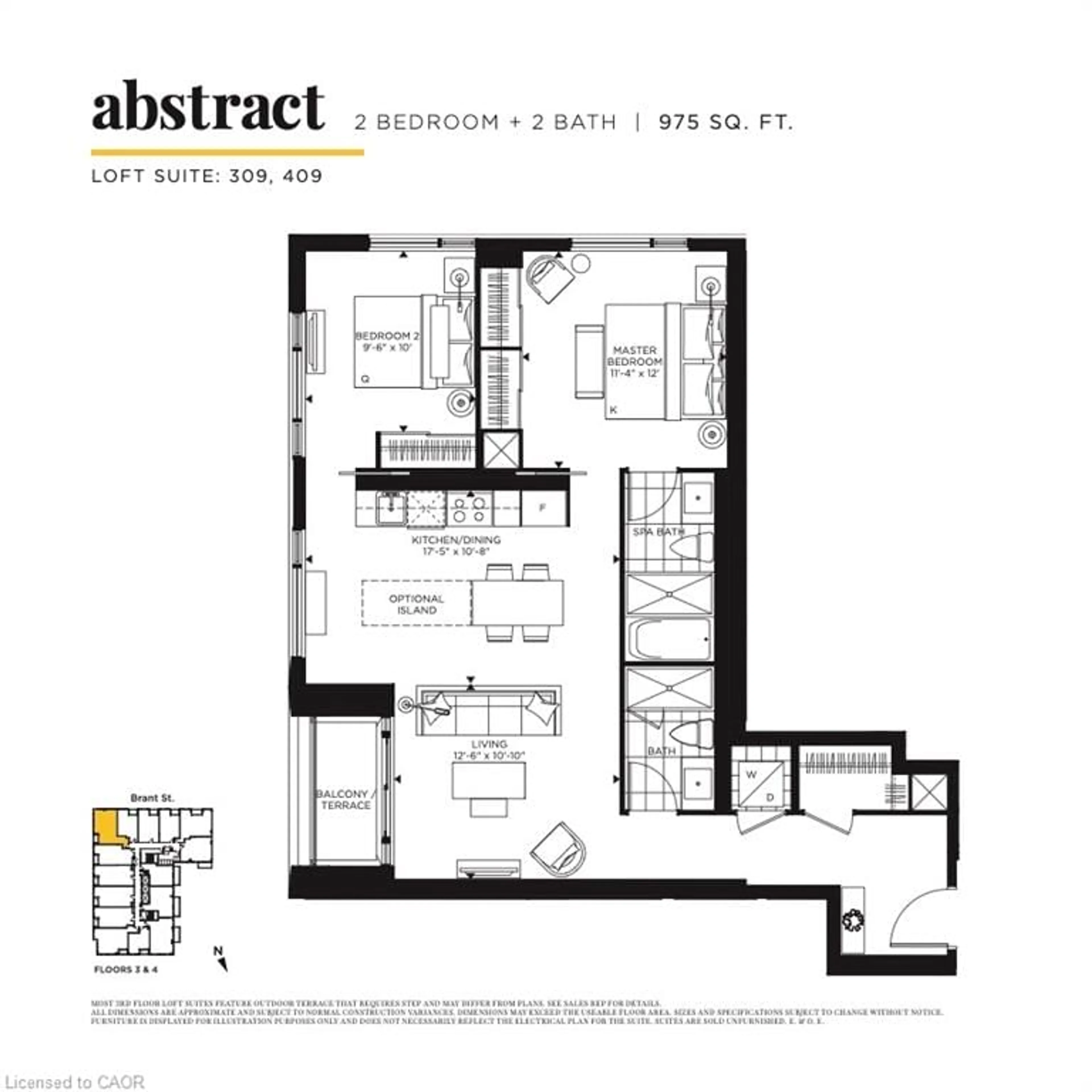 Floor plan for 2007 James St #409, Burlington Ontario L7R 0G7