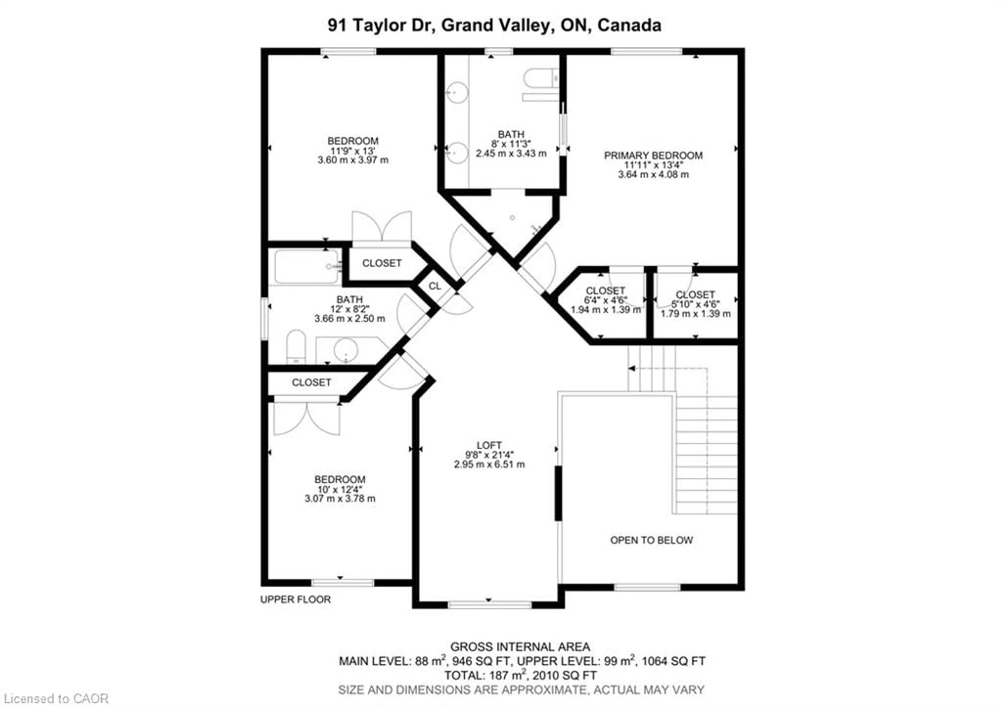 Floor plan for 91 Taylor Dr, Grand Valley Ontario L9W 6P4