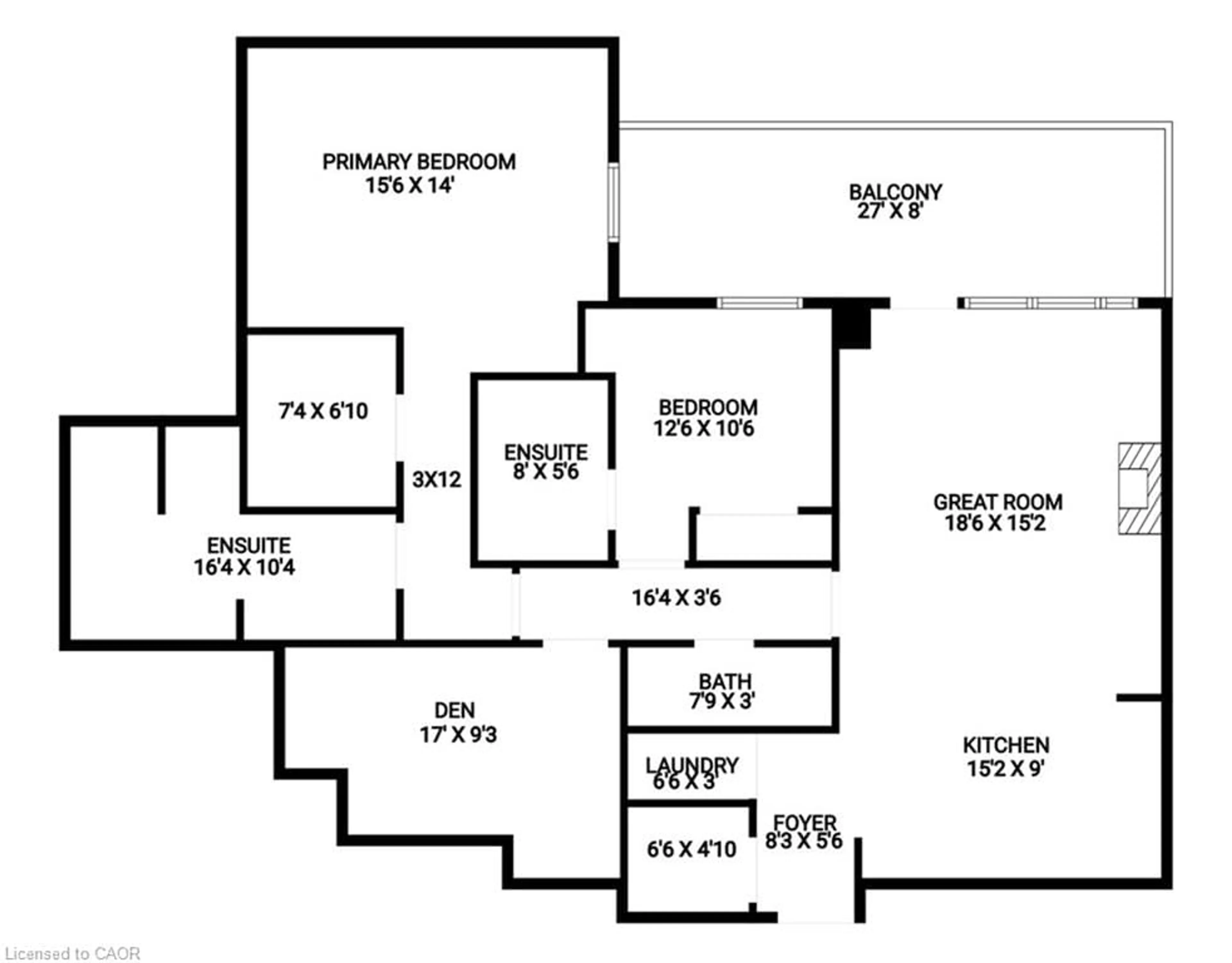 Floor plan for 1441 Elgin St #604, Burlington Ontario L7S 1E6