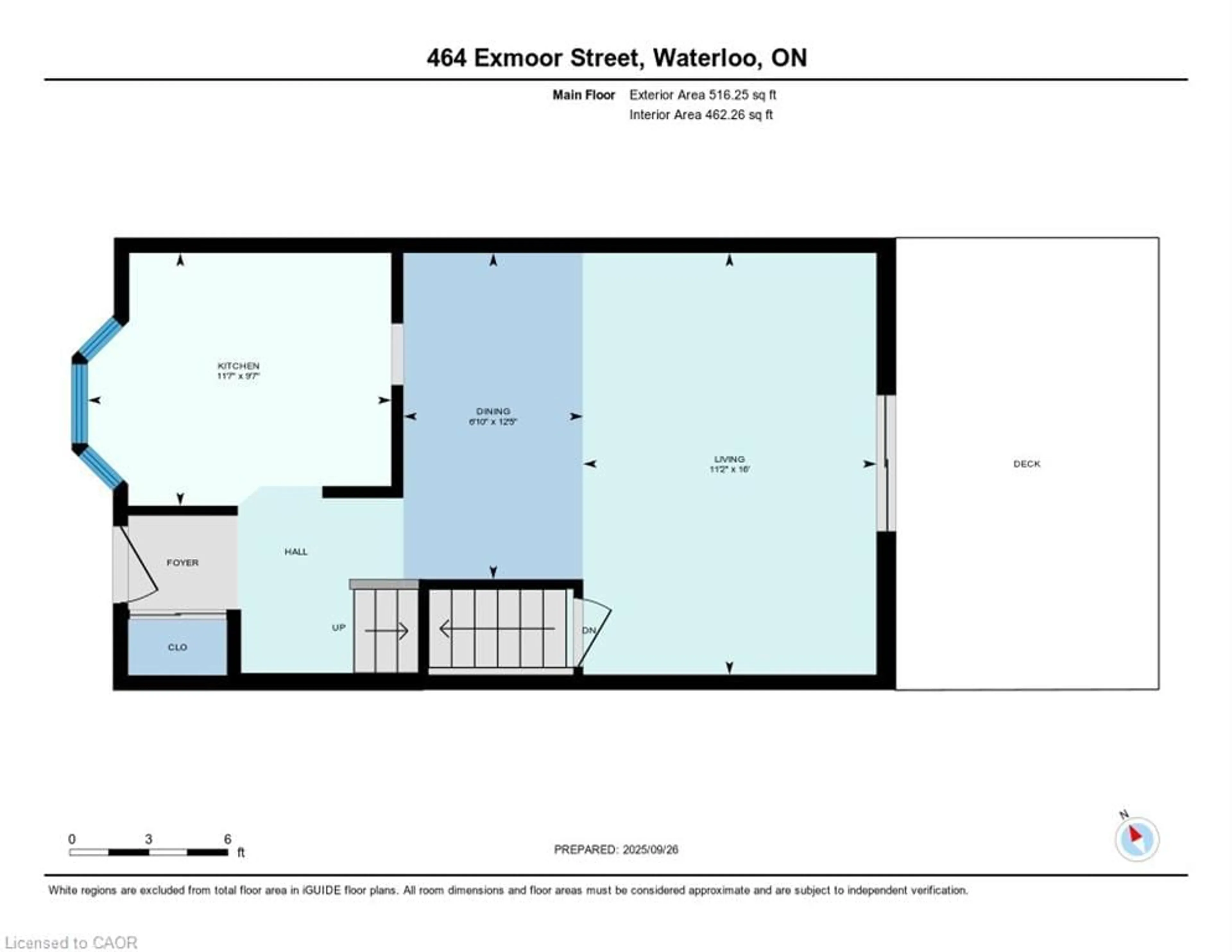 Floor plan for 464B Exmoor St, Waterloo Ontario N2K 3T7
