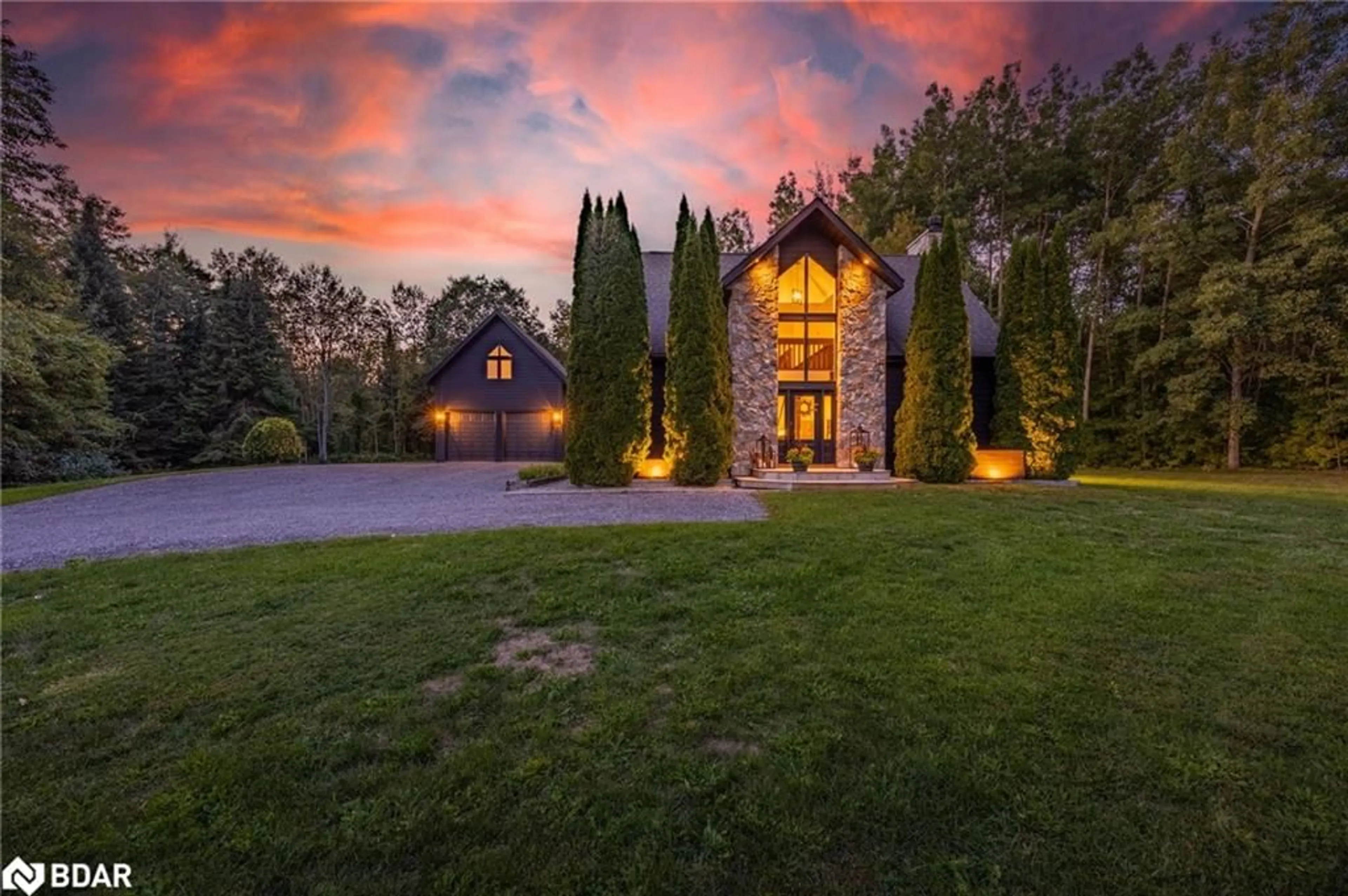 A pic from outside/outdoor area/front of a property/back of a property/a pic from drone, mountain view for 3328 Flos Road 6 Rd, Phelpston Ontario L0L 2K0