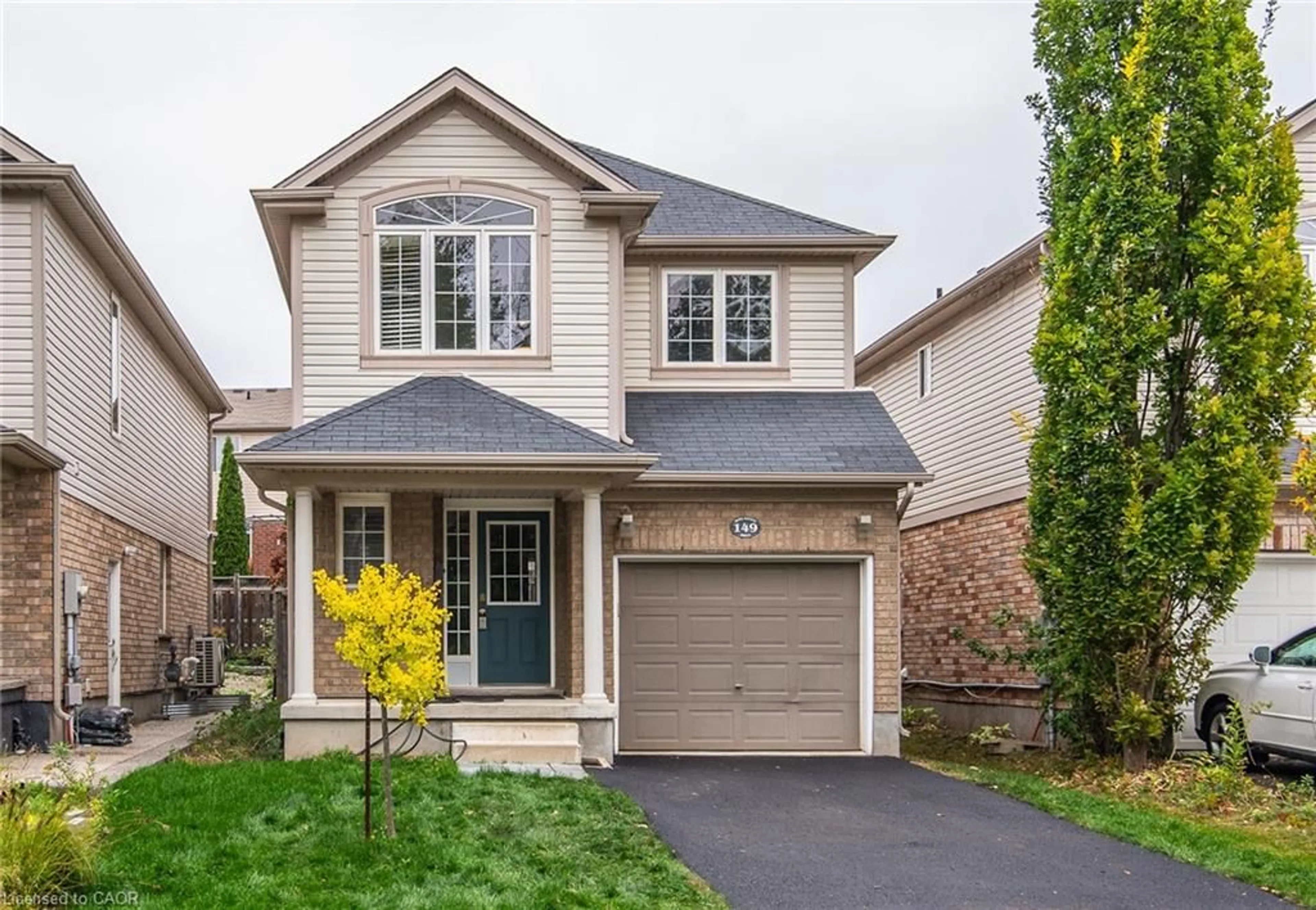 Home with vinyl exterior material, street for 149 Sims Estate Dr, Kitchener Ontario N2A 0A6
