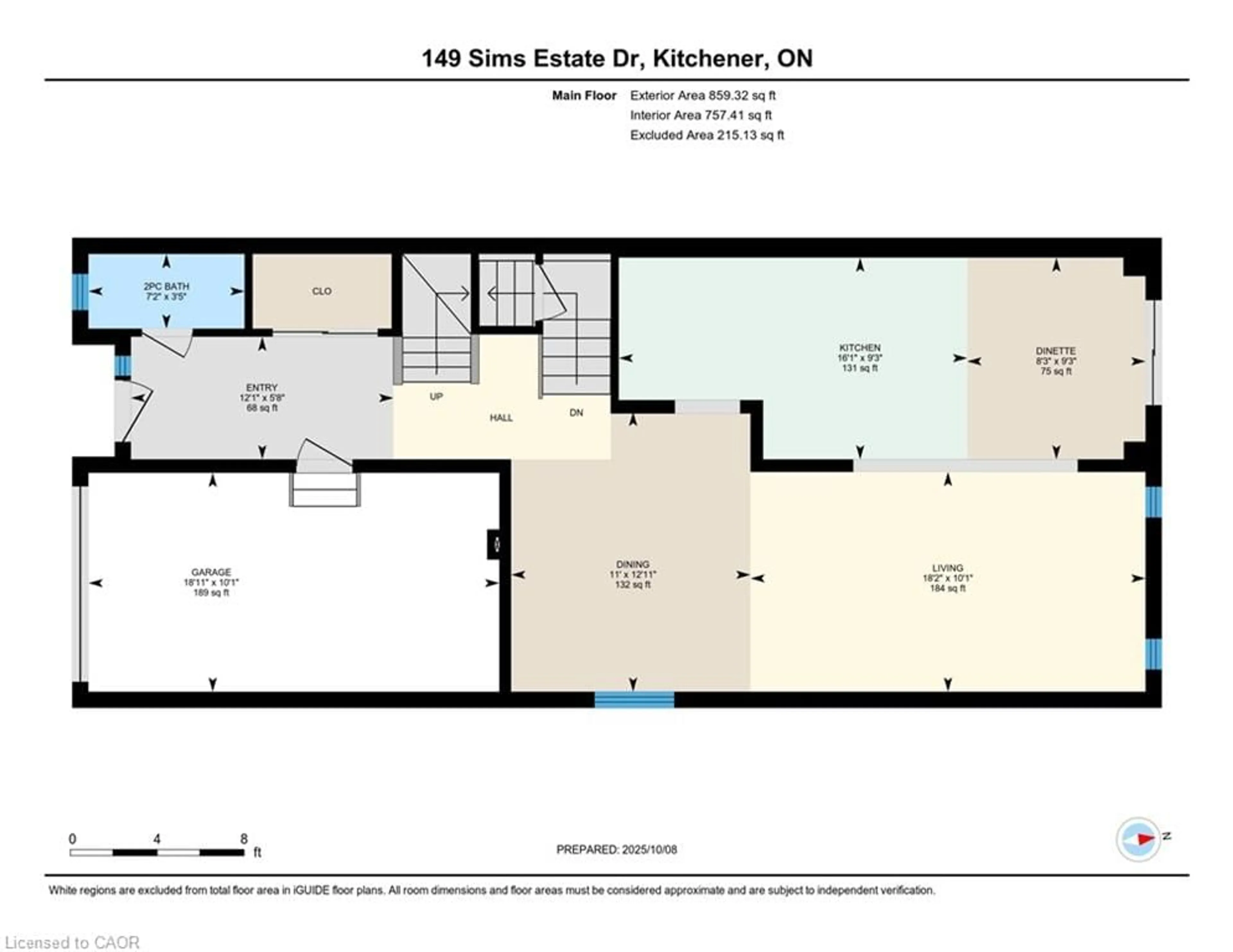 Floor plan for 149 Sims Estate Dr, Kitchener Ontario N2A 0A6