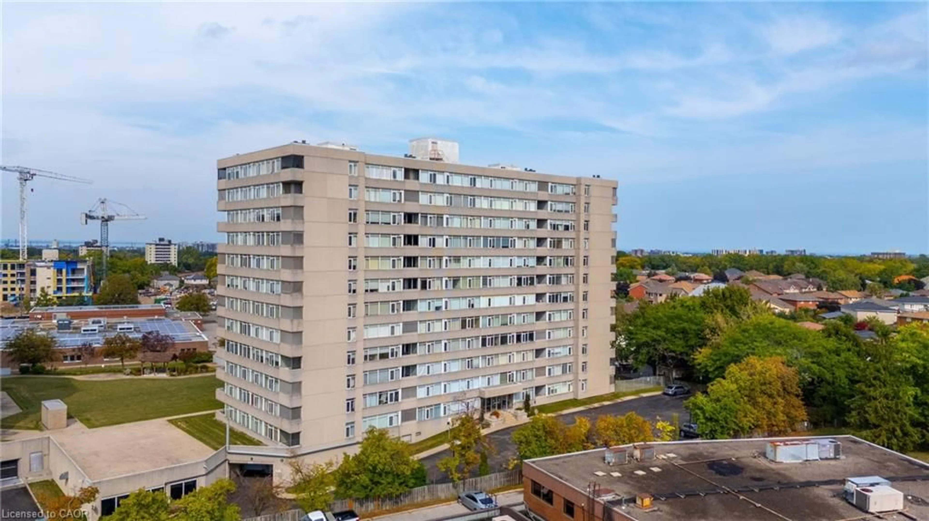 A pic from outside/outdoor area/front of a property/back of a property/a pic from drone, city buildings view from balcony for 40 Harrisford St #1103, Hamilton Ontario L8K 6N1