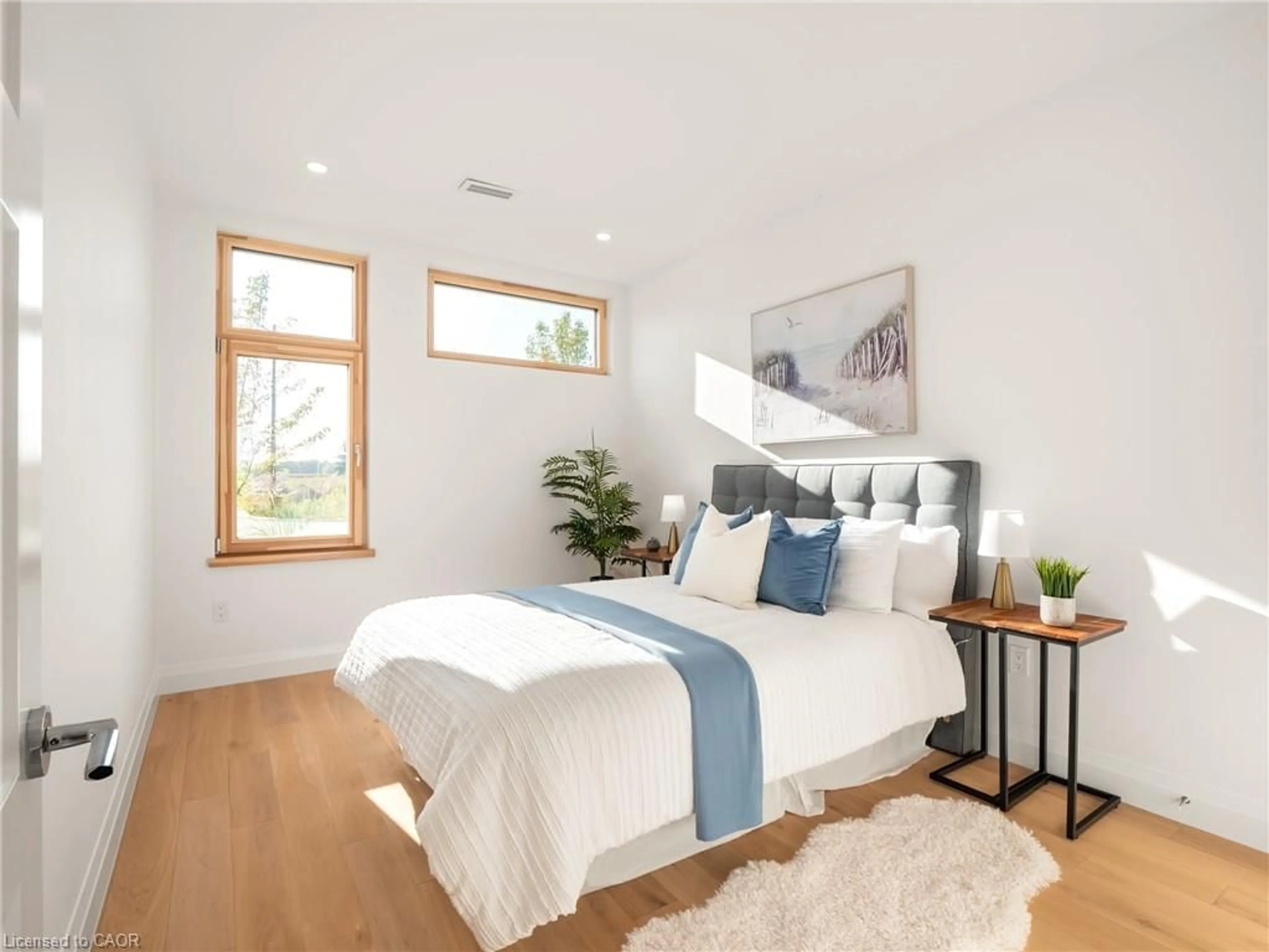 Bedroom with bed, wood/laminate floor for 98 Elgin St, Embro Ontario N0J 1J0