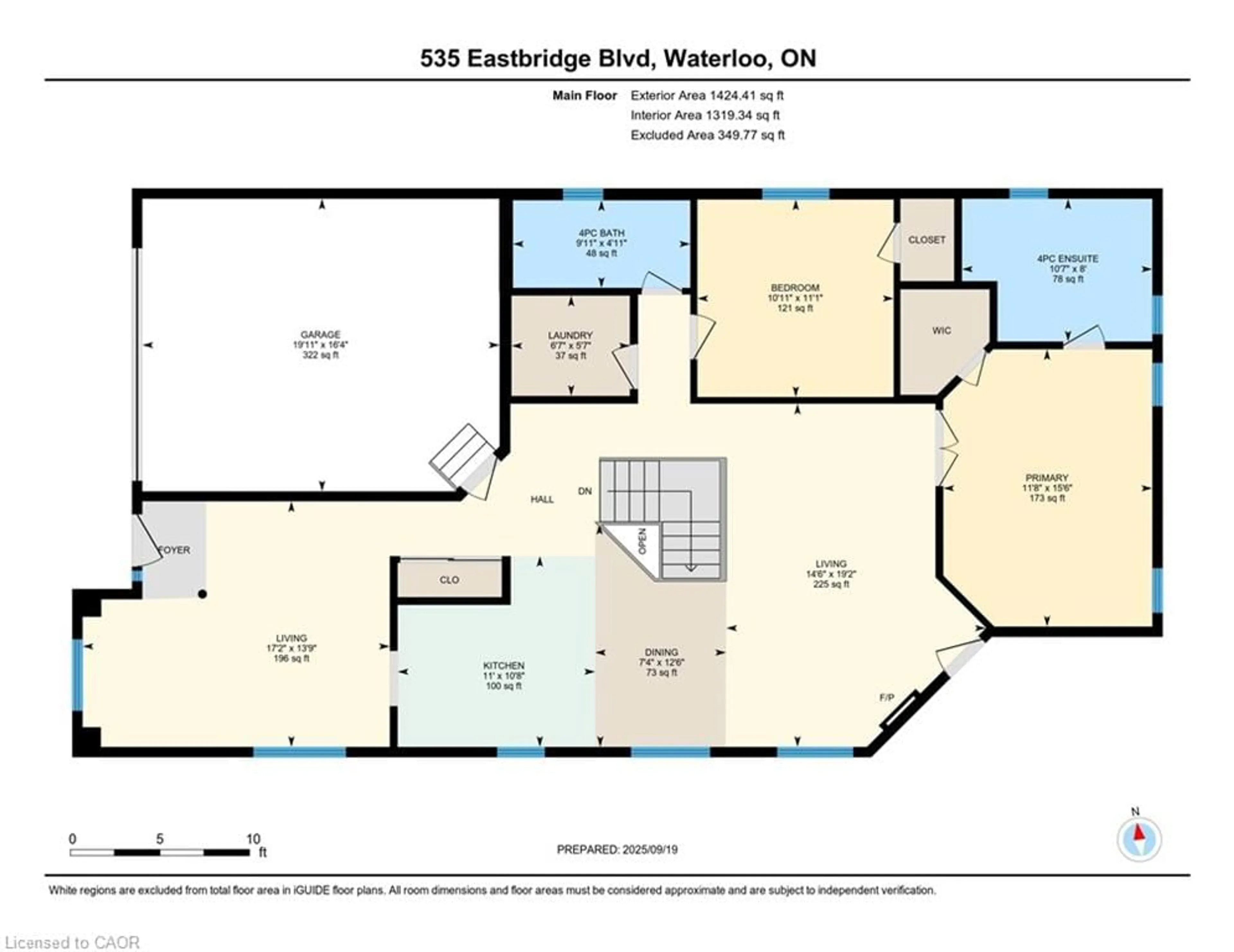 Floor plan for 535 Eastbridge Blvd, Waterloo Ontario N2K 3Z7