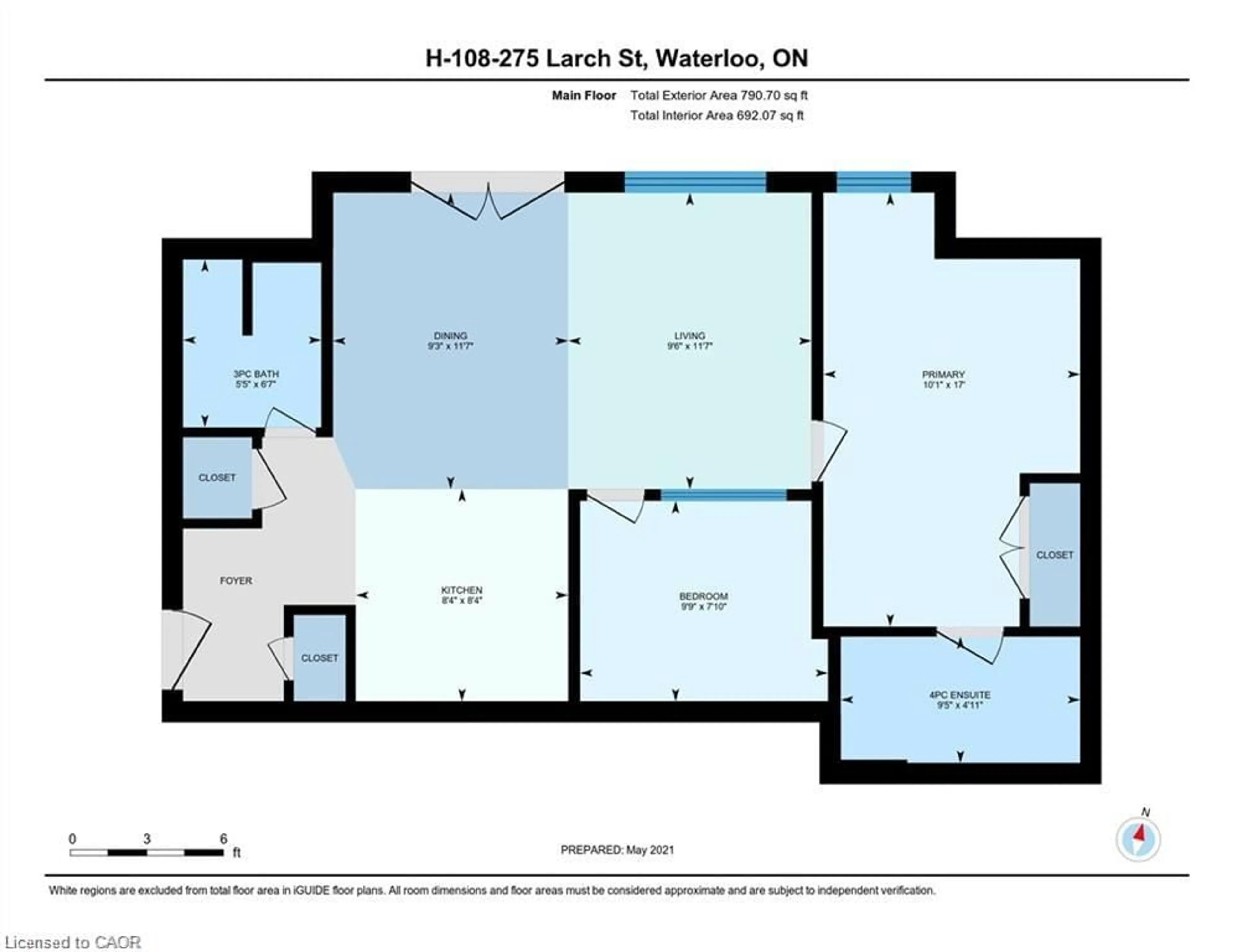 Floor plan for 275 Larch St #H108, Waterloo Ontario N2L 3R2