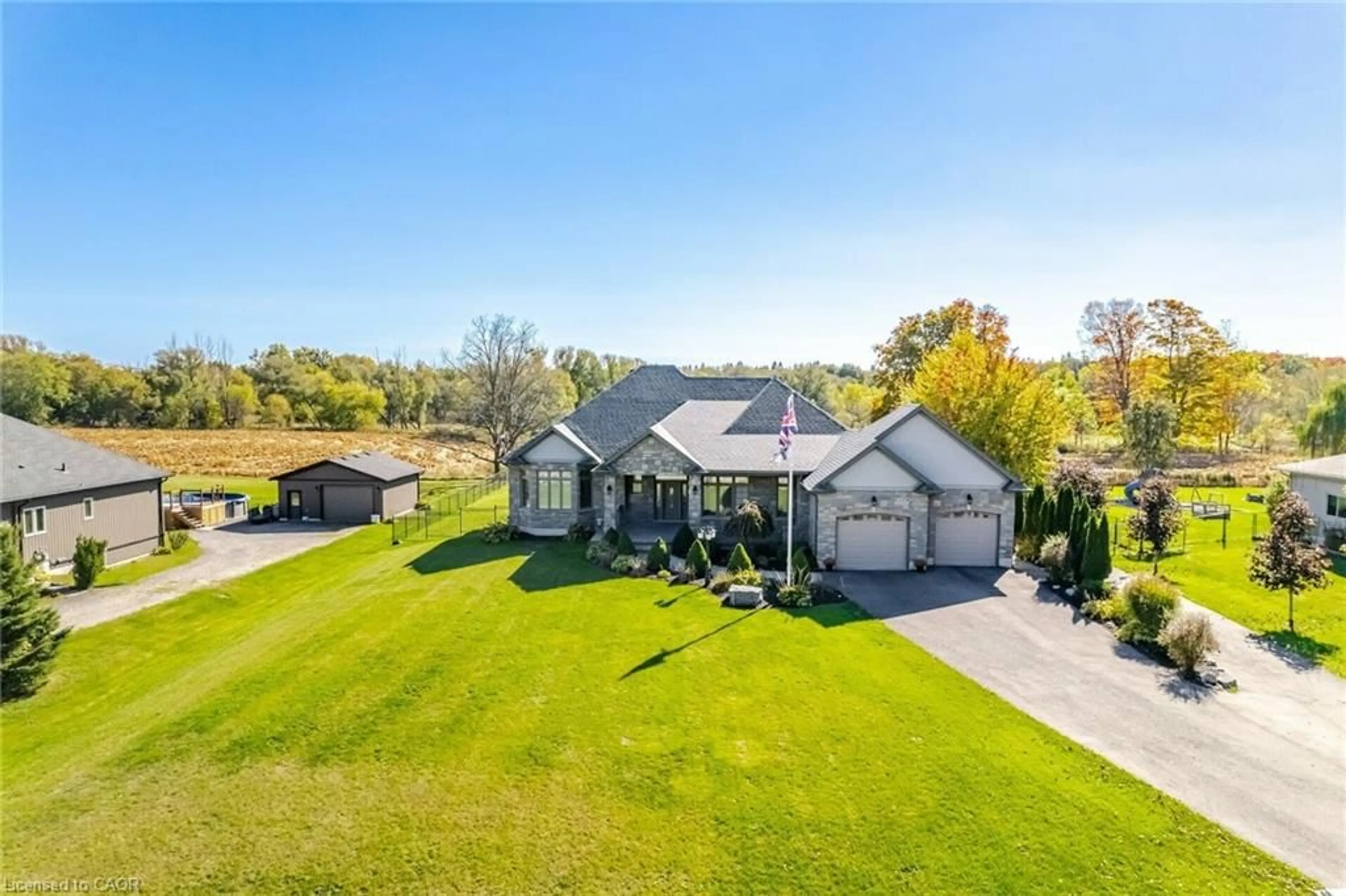 A pic from outside/outdoor area/front of a property/back of a property/a pic from drone, water/lake/river/ocean view for 339 Sixth Concession Rd, Cathcart Ontario N0E 1B0