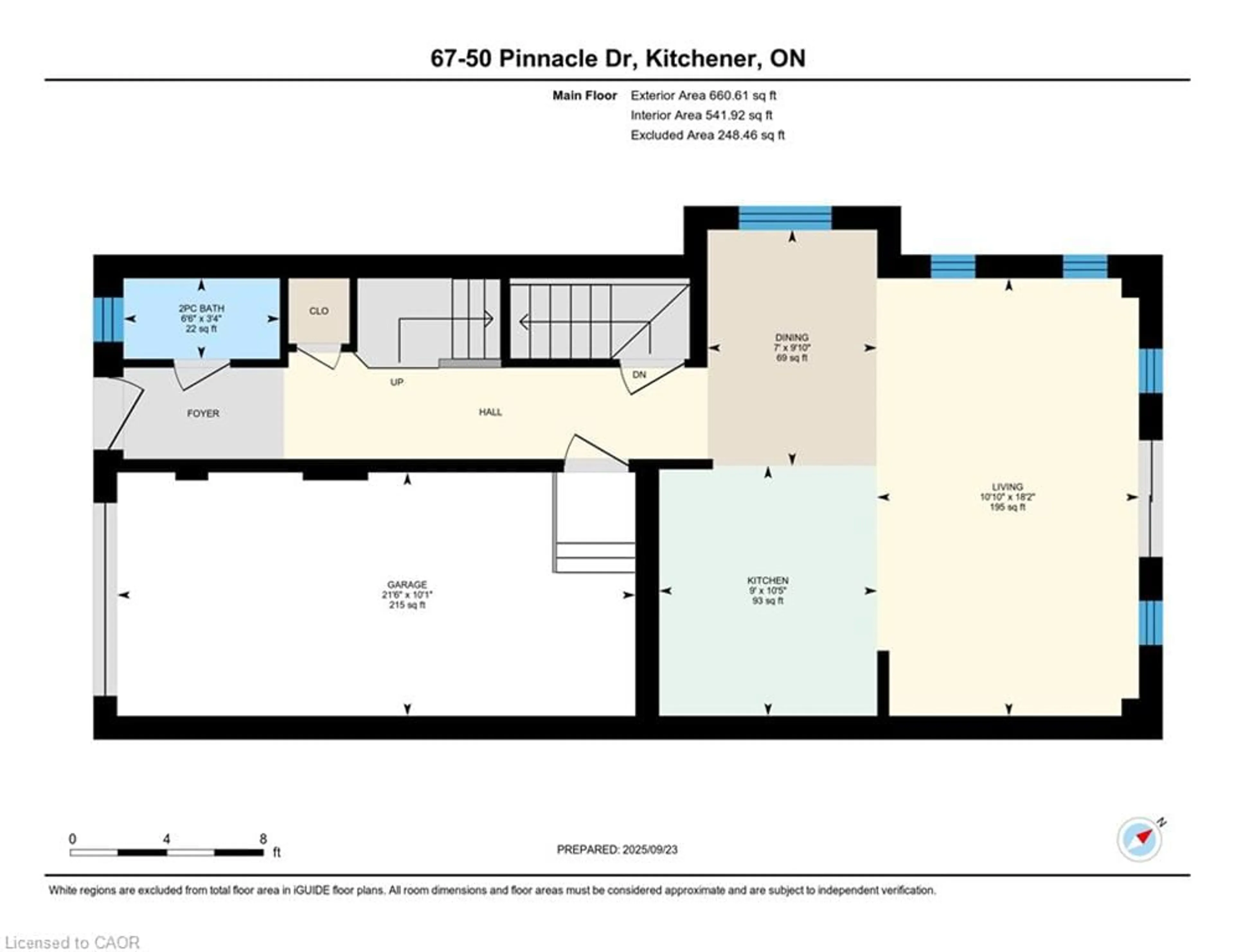 Floor plan for 50 Pinnacle Dr Dr #67, Kitchener Ontario N2P 0H8