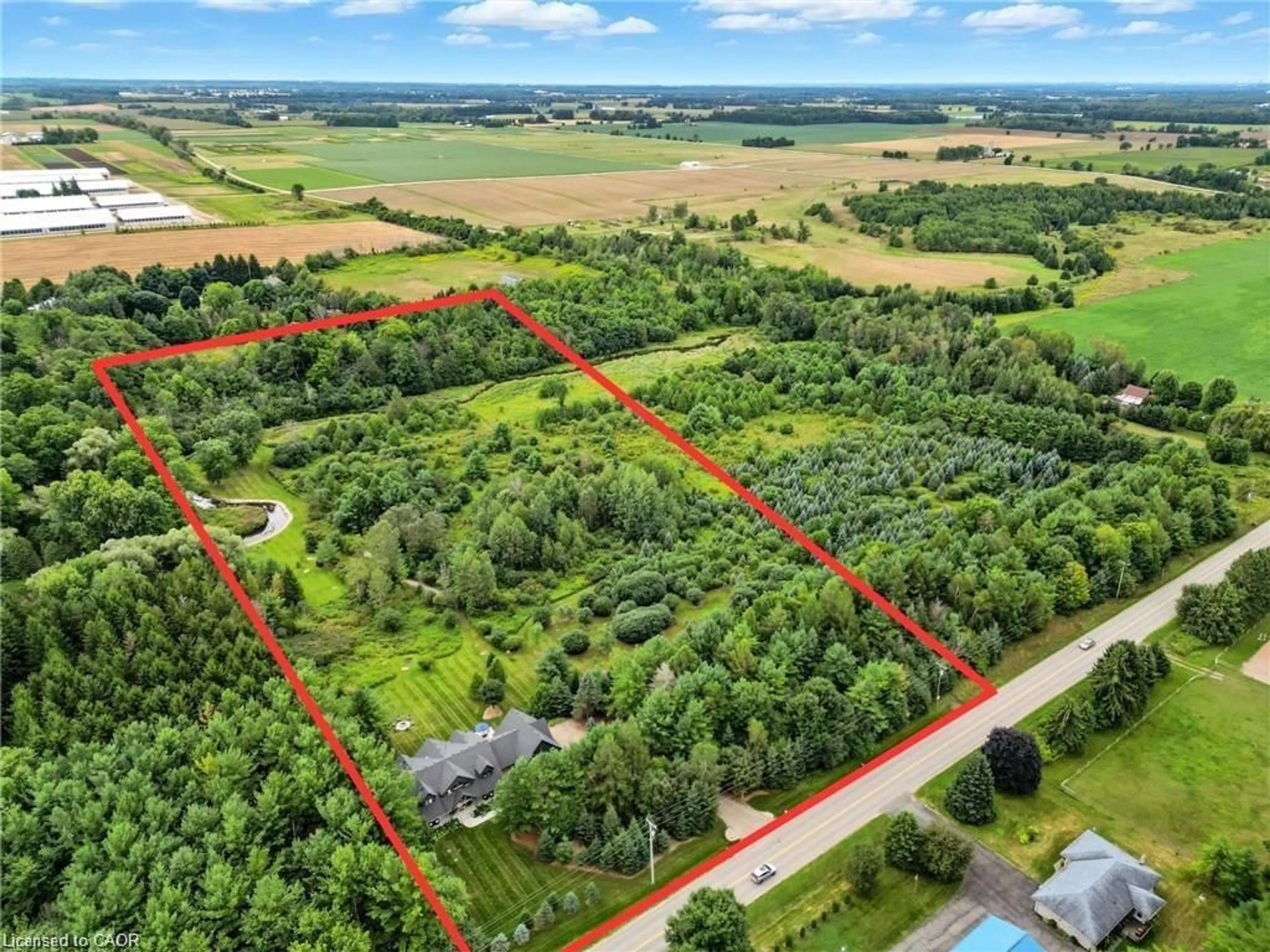 A pic from outside/outdoor area/front of a property/back of a property/a pic from drone, forest/trees view for 7381 Sideroad 4, Centre Wellington Ontario N0B 1B0