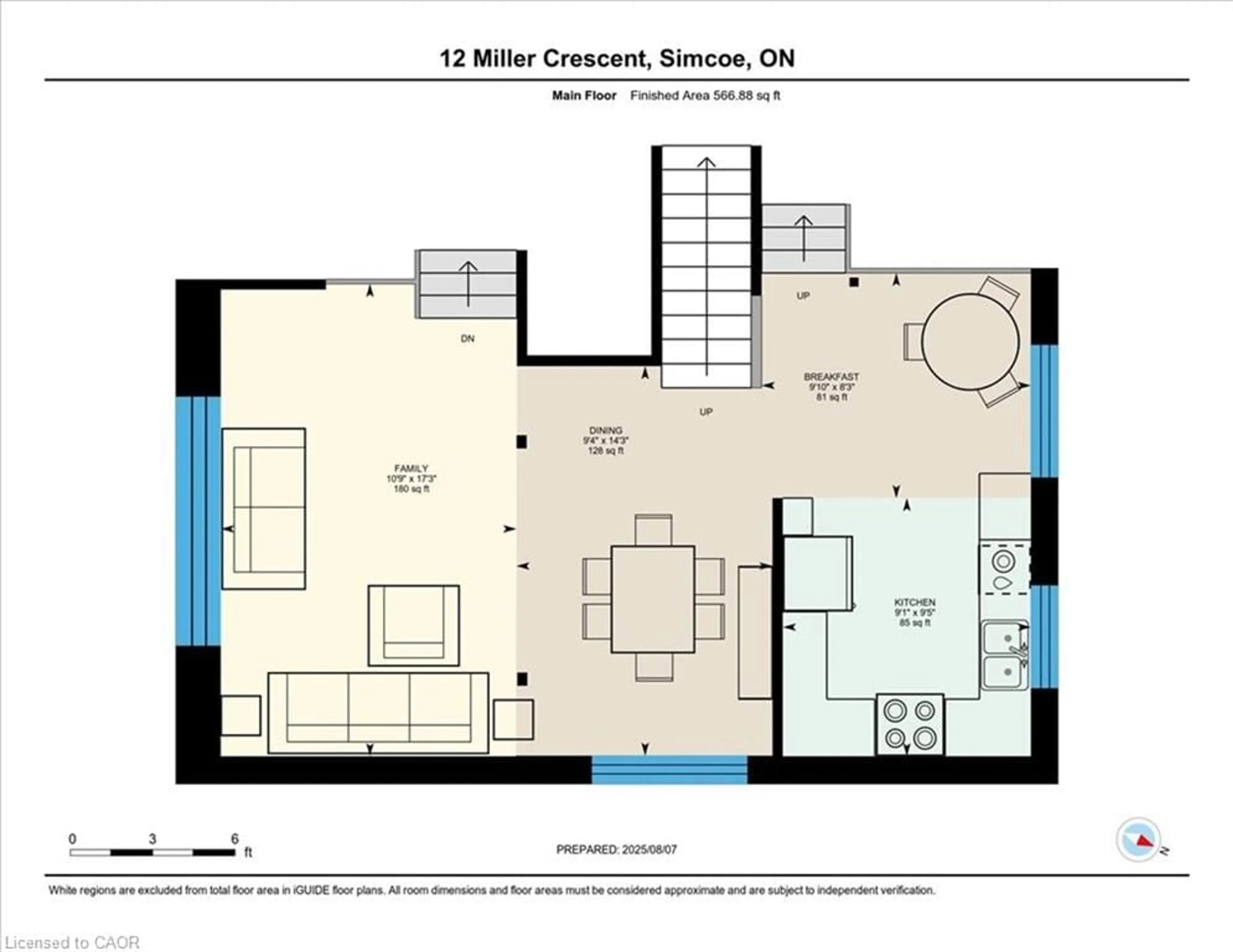 Floor plan for 12 Miller Cres, Simcoe Ontario N3Y 4R1