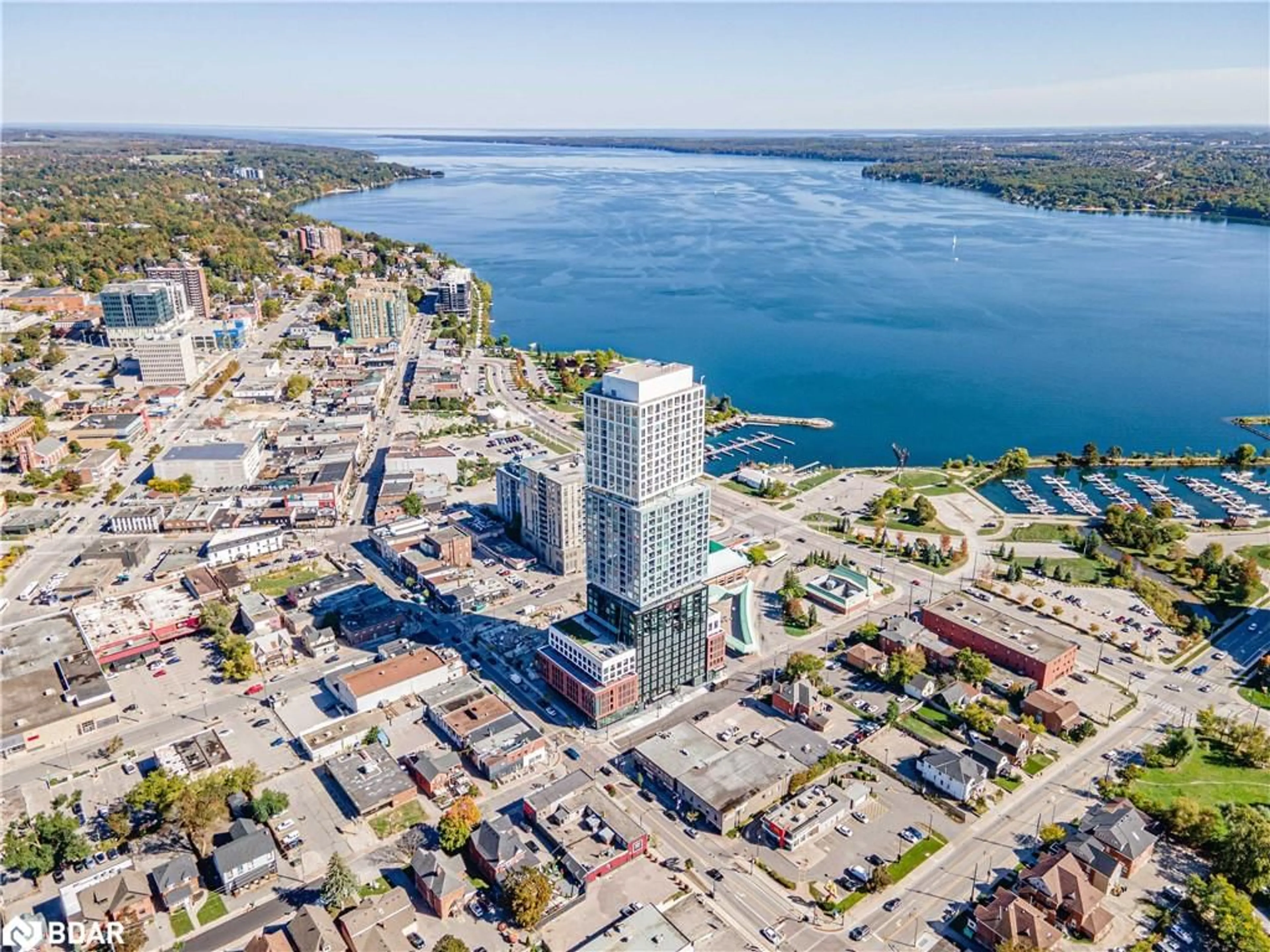 A pic from outside/outdoor area/front of a property/back of a property/a pic from drone, water/lake/river/ocean view for 39 Mary St #1710, Barrie Ontario L4N 1S9