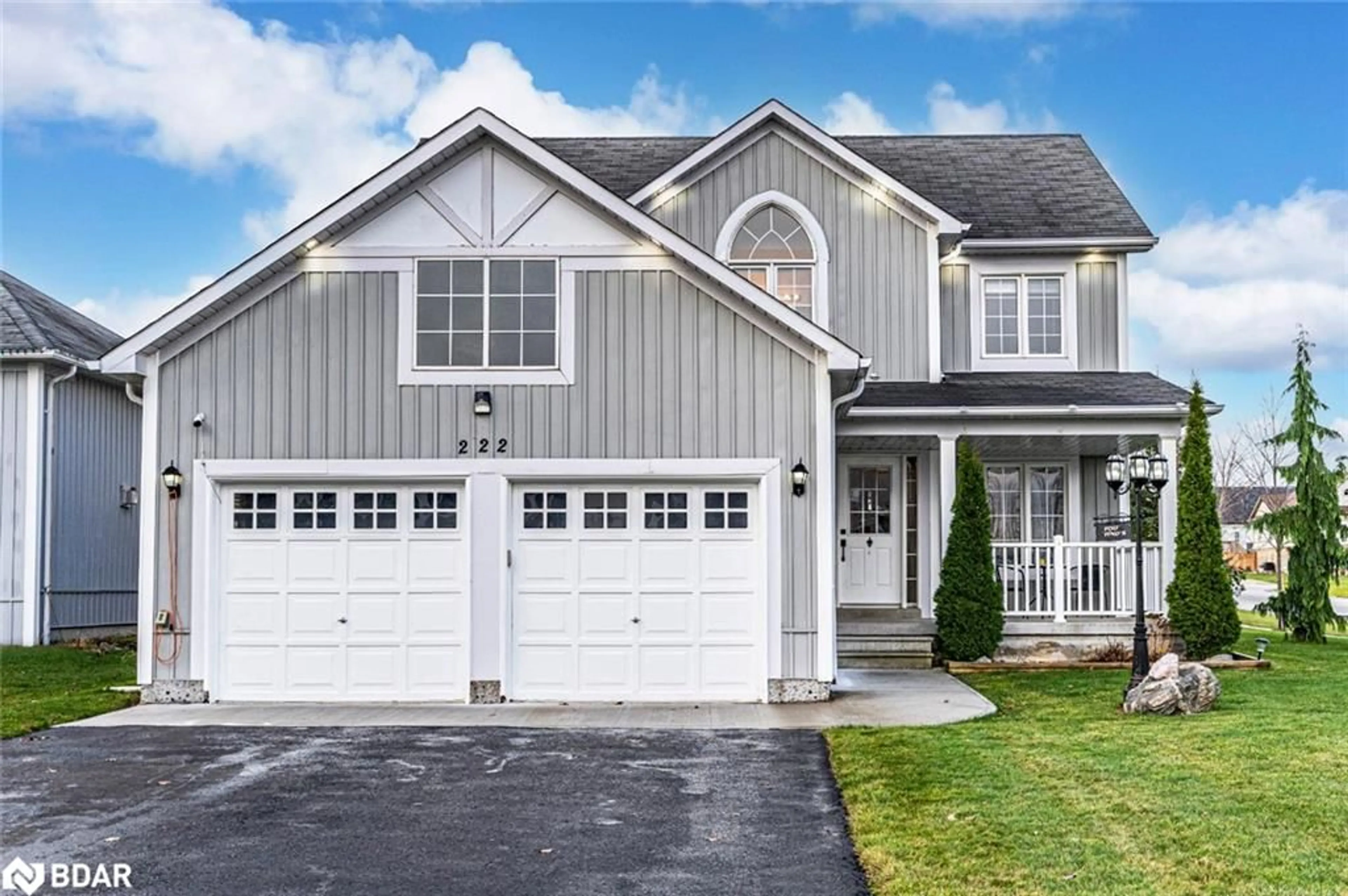 Home with vinyl exterior material, street for 222 Red Oak Trail, Stayner Ontario L0M 1S0