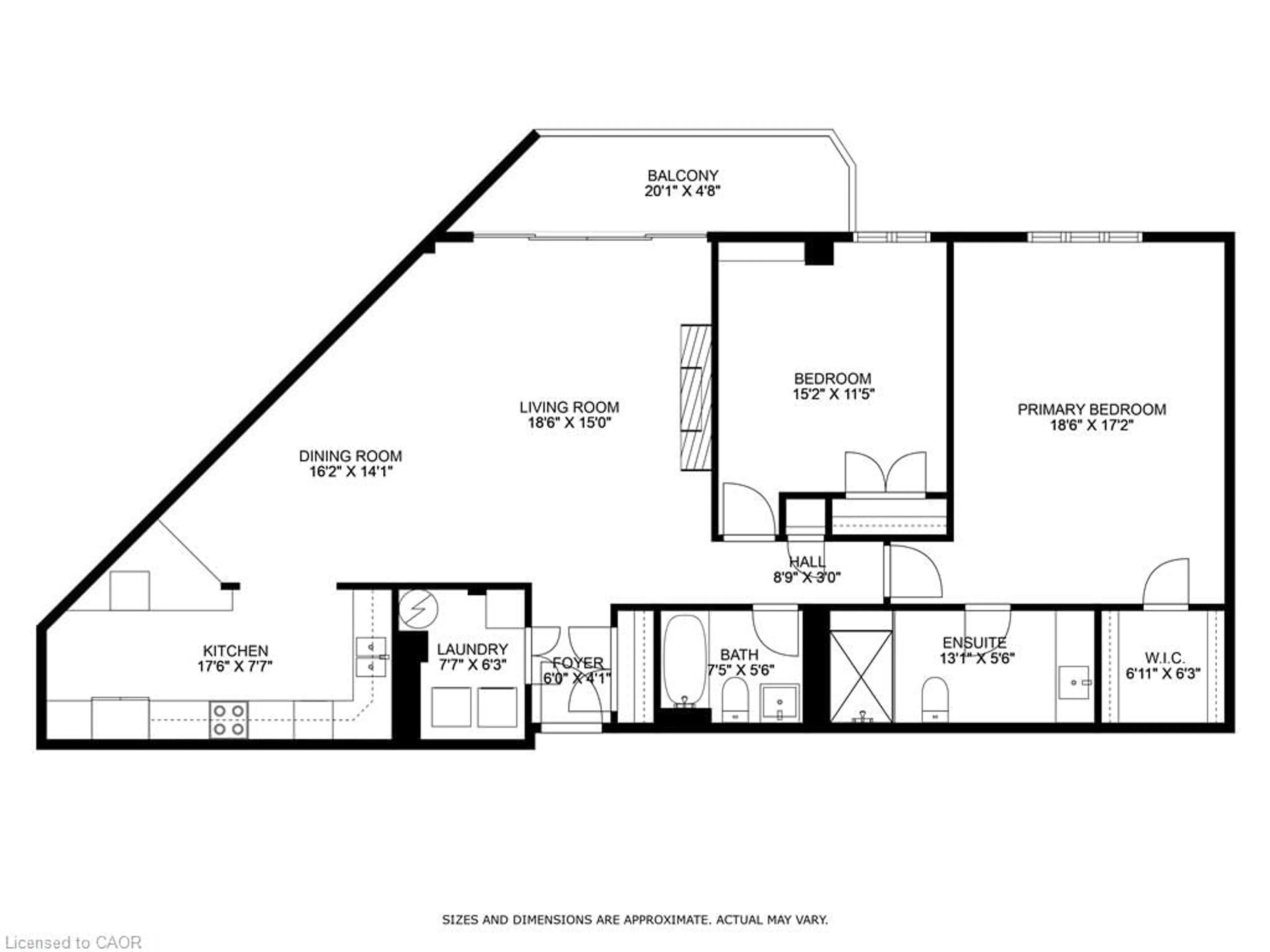 Floor plan for 150 Wilson St #301, Ancaster Ontario L8R 1E2