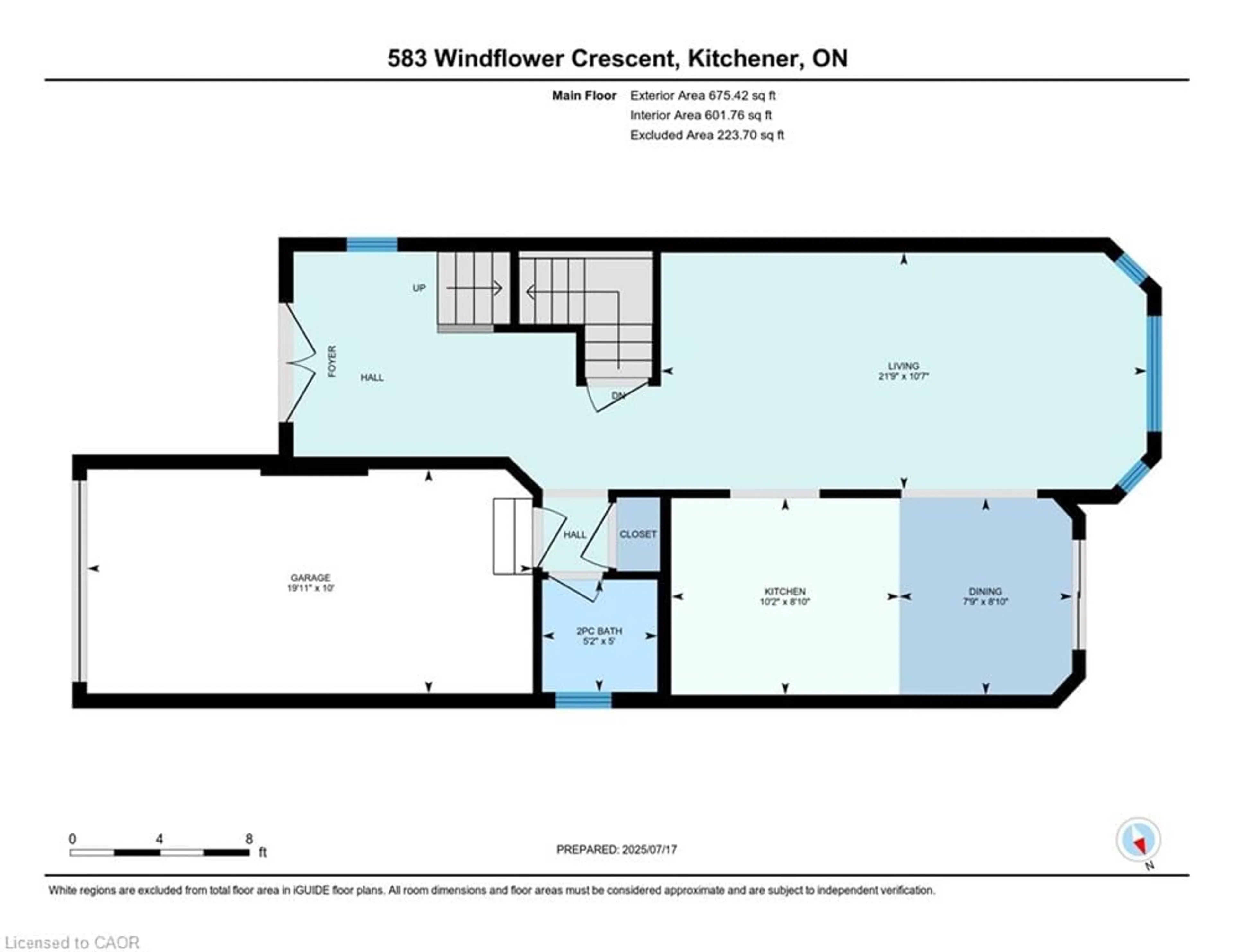 Floor plan for 583 Windflower Cres, Kitchener Ontario N2E 4E3