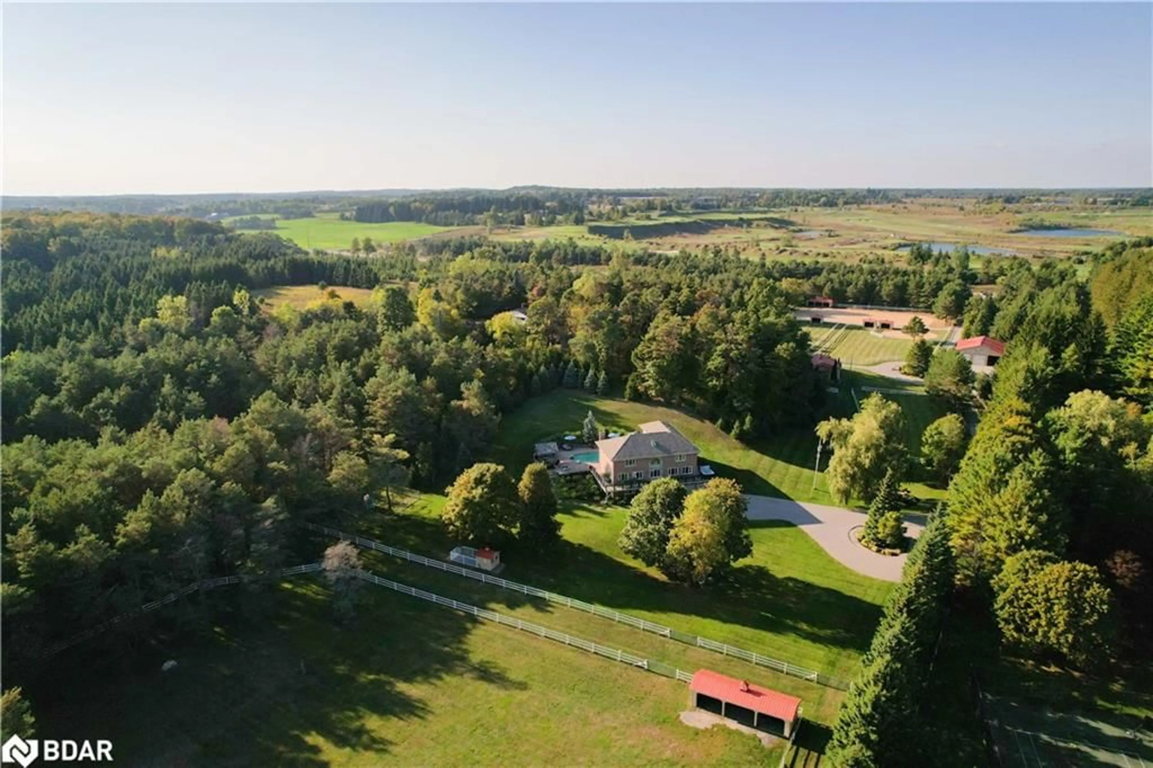 A pic from outside/outdoor area/front of a property/back of a property/a pic from drone, forest/trees view for 419 Goodwood Rd Rd, Uxbridge Ontario L9P 1R4