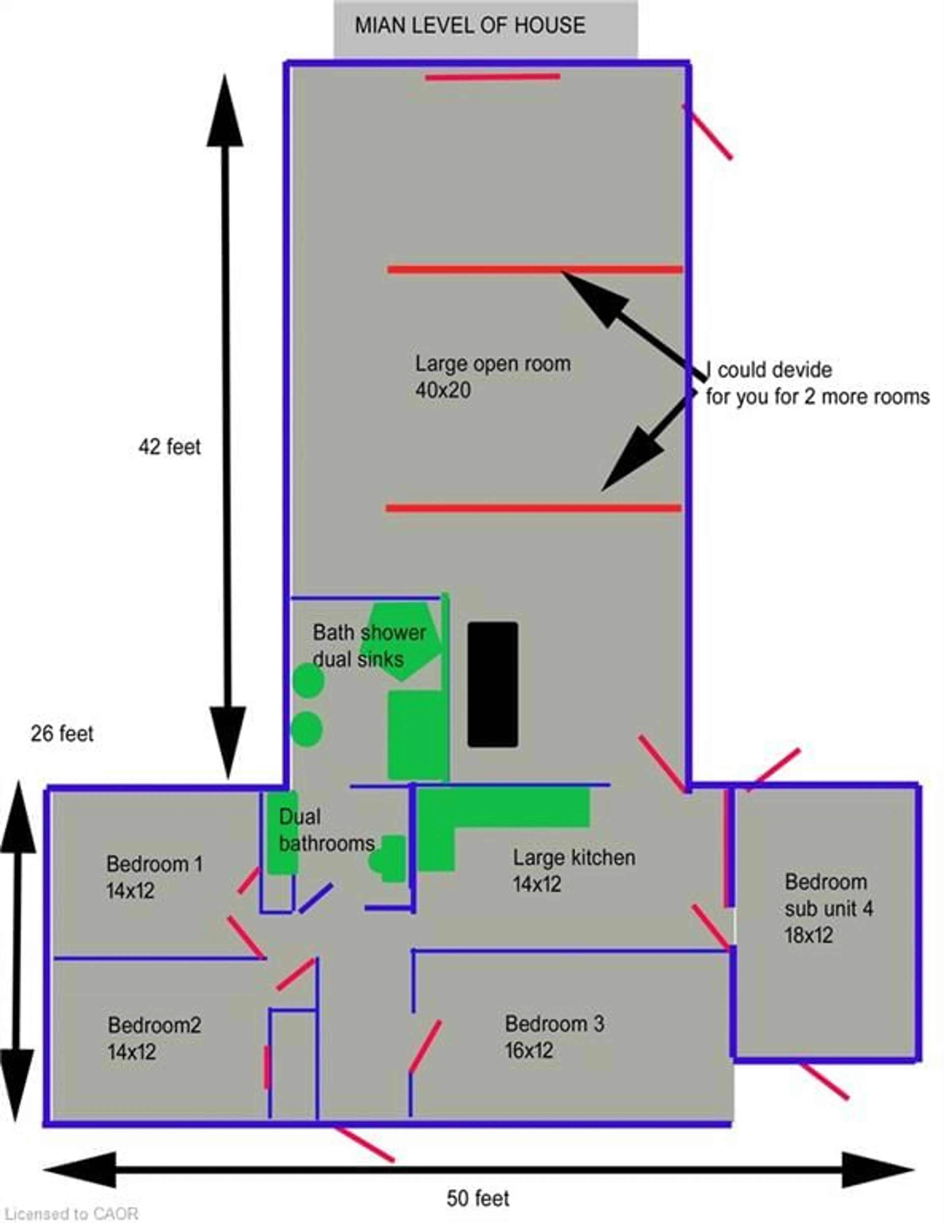 Floor plan for 160 Erb St, Waterloo Ontario N2J 1M4