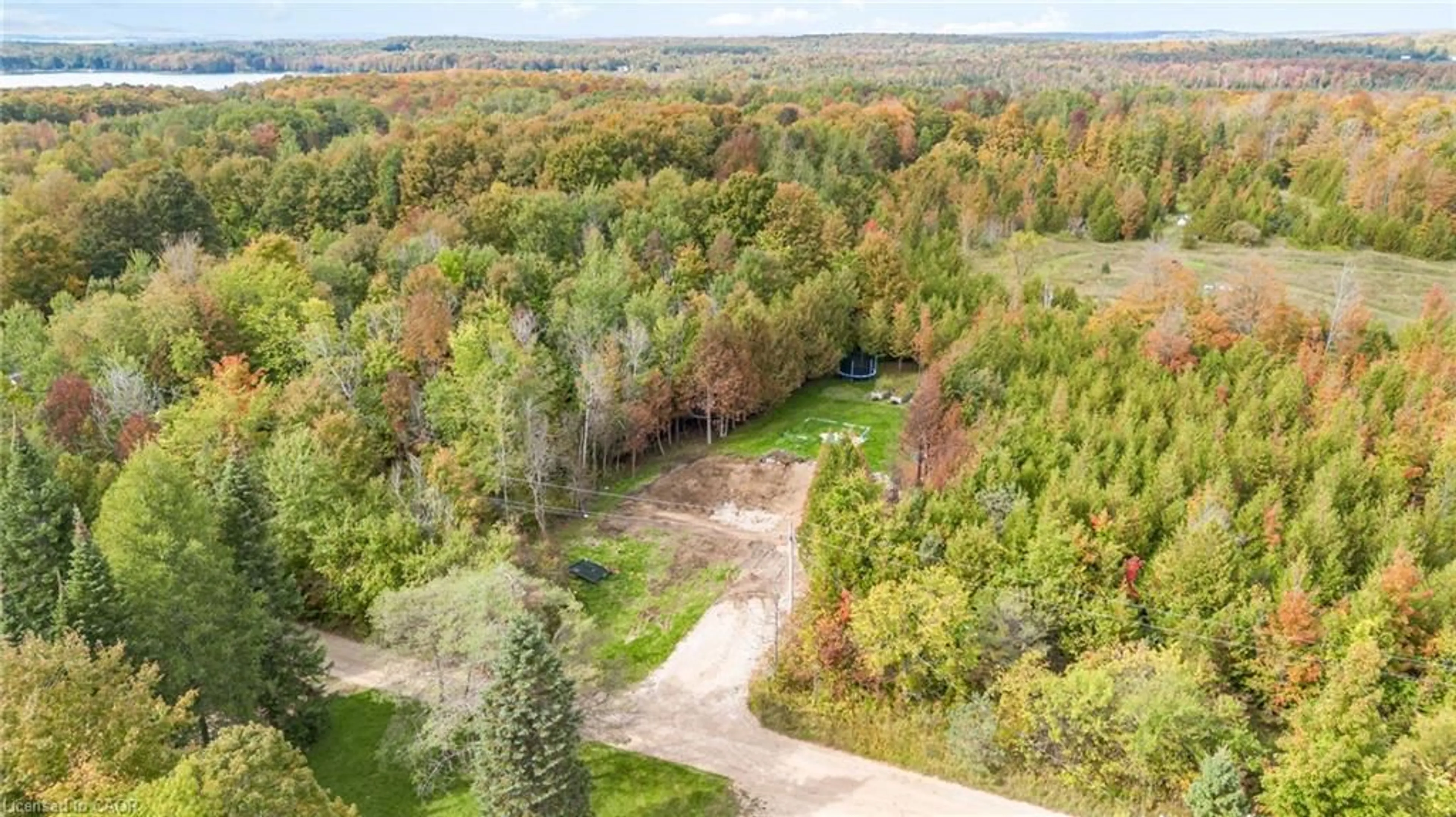 A pic from outside/outdoor area/front of a property/back of a property/a pic from drone, forest/trees view for 135 Sir Williams Lane, Flesherton Ontario N0C 1E0