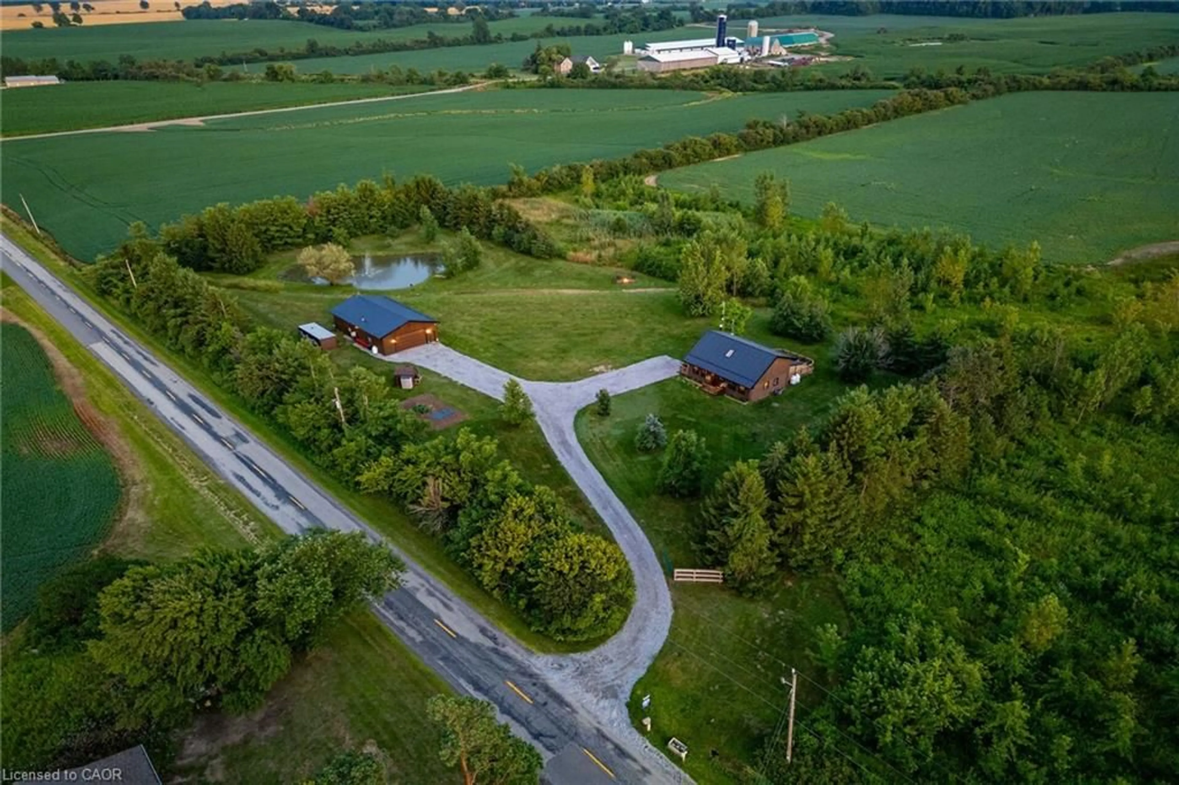 A pic from outside/outdoor area/front of a property/back of a property/a pic from drone, street for 526 2nd Line, Hagersville Ontario N0A 1H0
