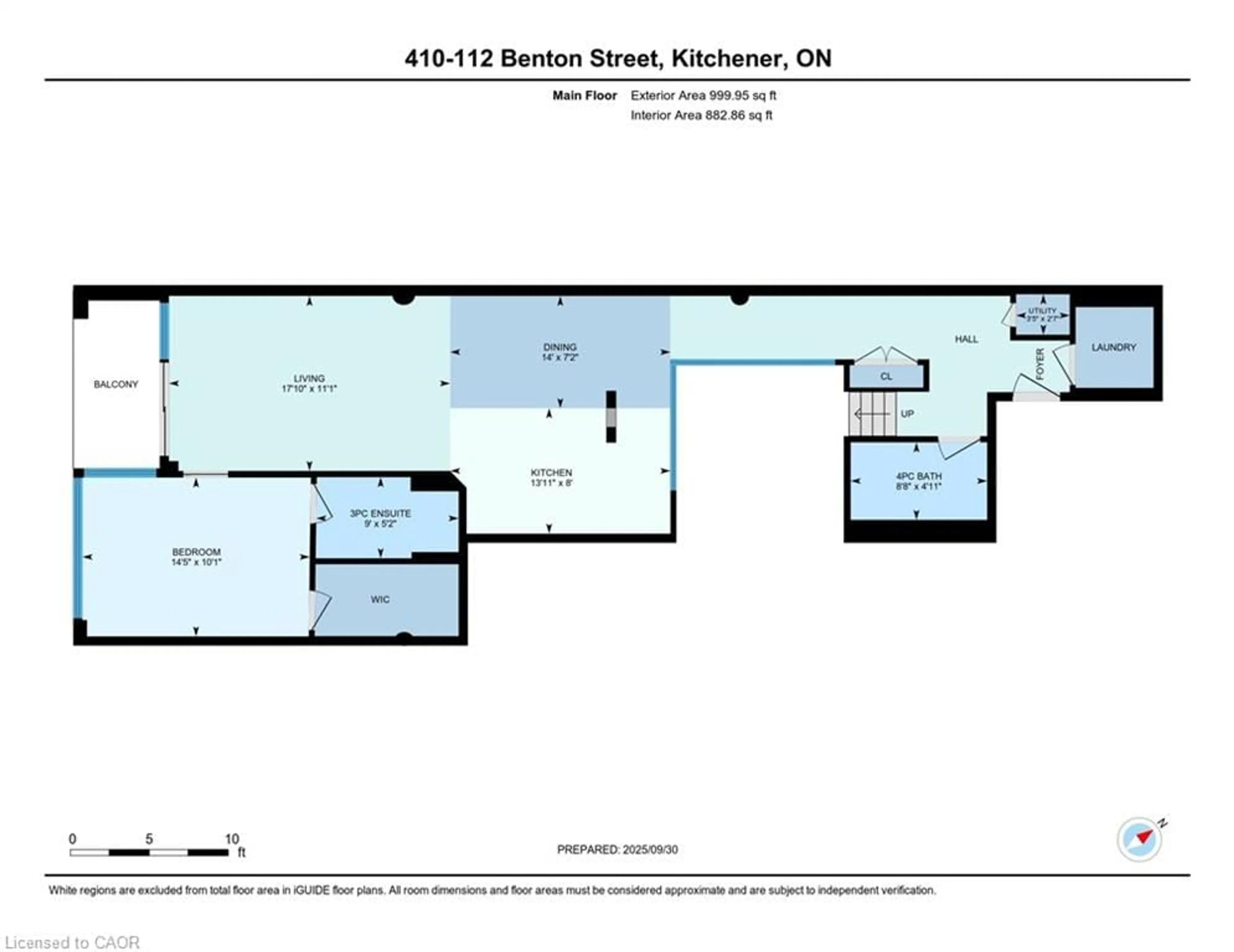 Floor plan for 112 Benton St #410, Kitchener Ontario N2G 3H6