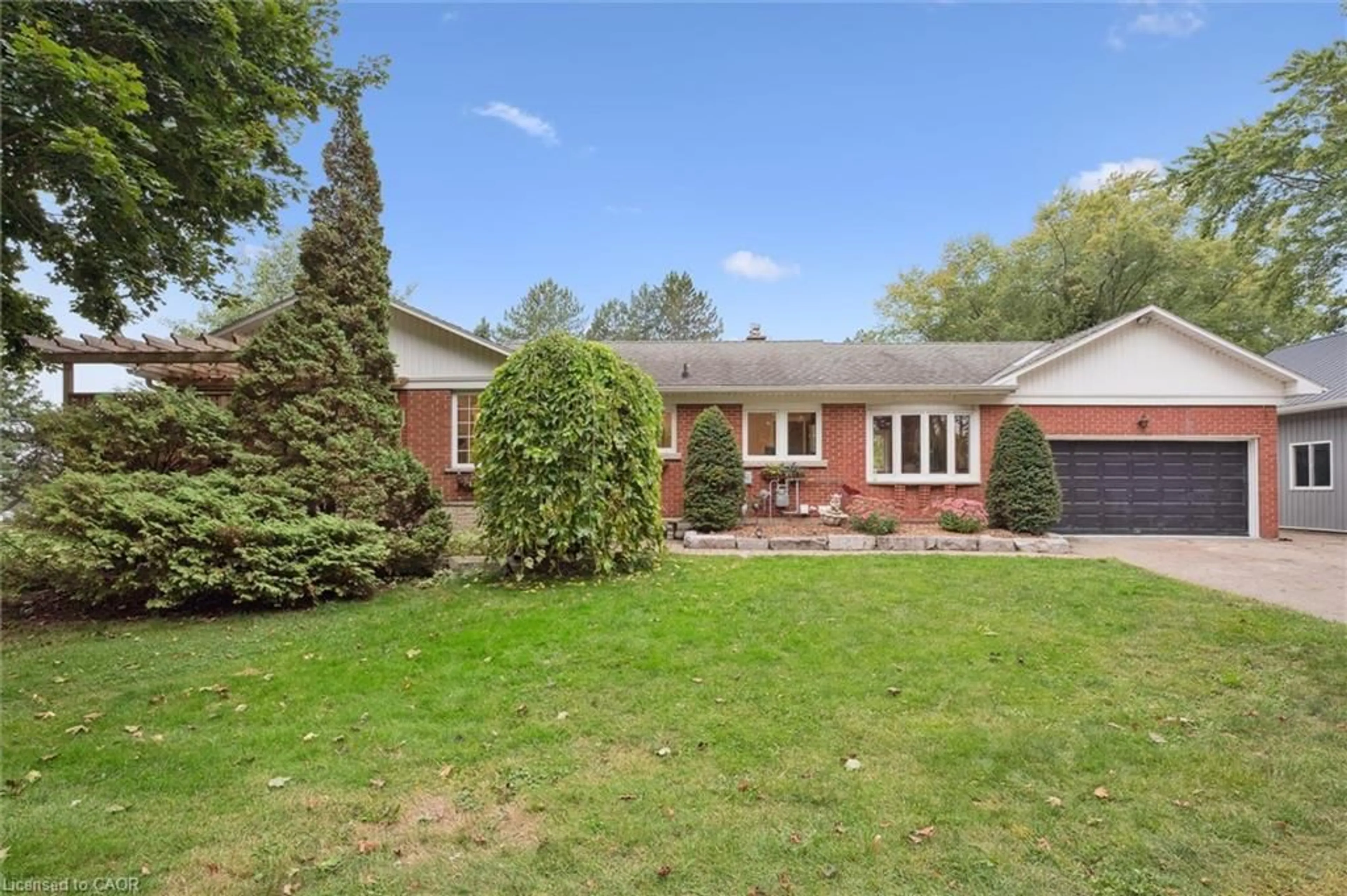 Home with brick exterior material, street for 5708 Wellington Road 86, Ariss Ontario N0B 1B0
