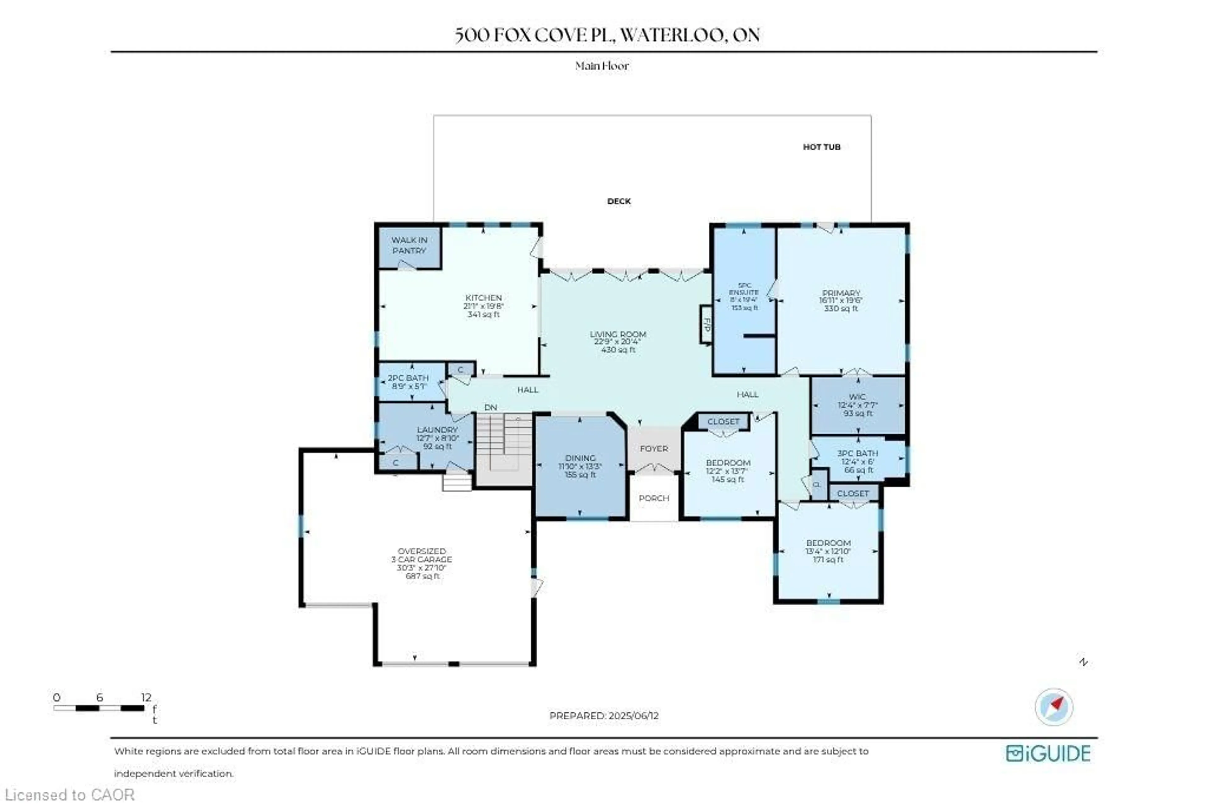 Floor plan for 500 Fox Cove Pl, Waterloo Ontario N2K 4A7