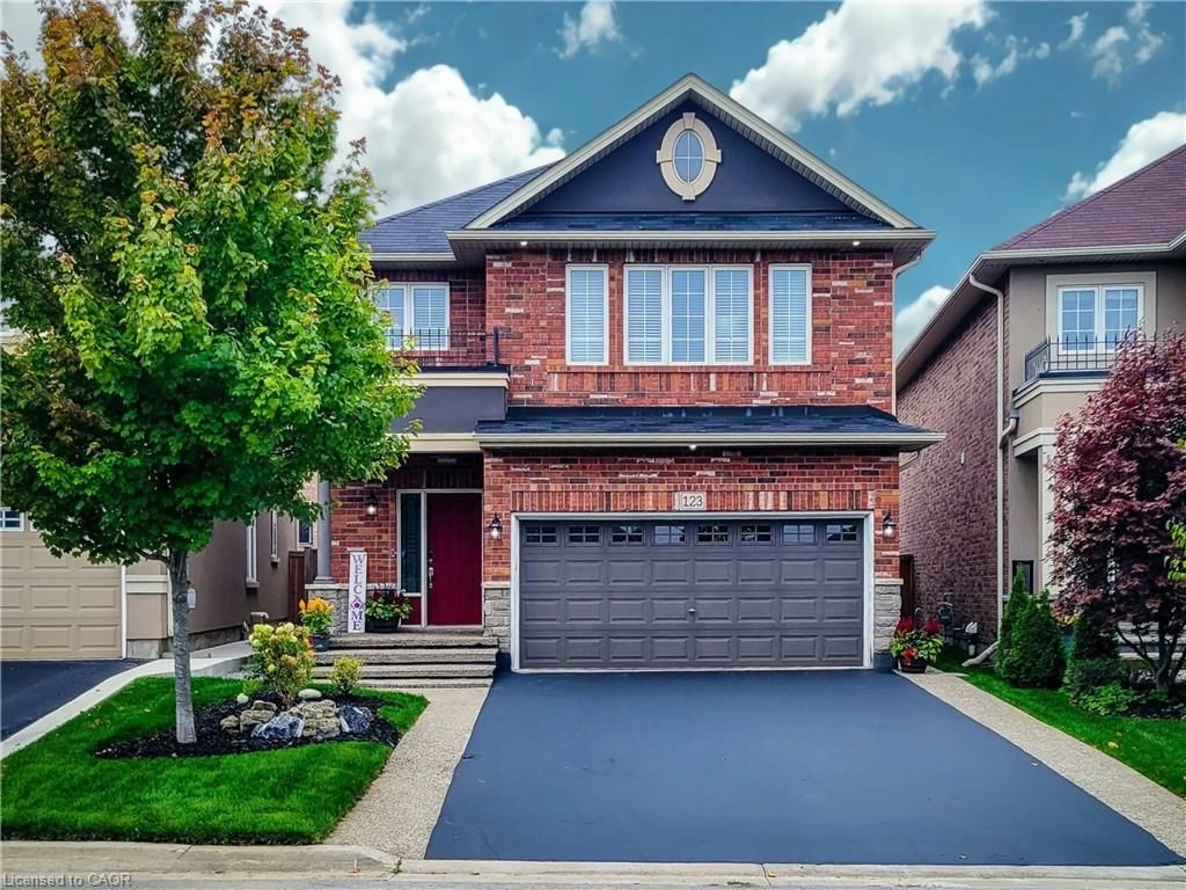 Home with brick exterior material, street for 123 Vinton Rd, Ancaster Ontario L9K 0G6