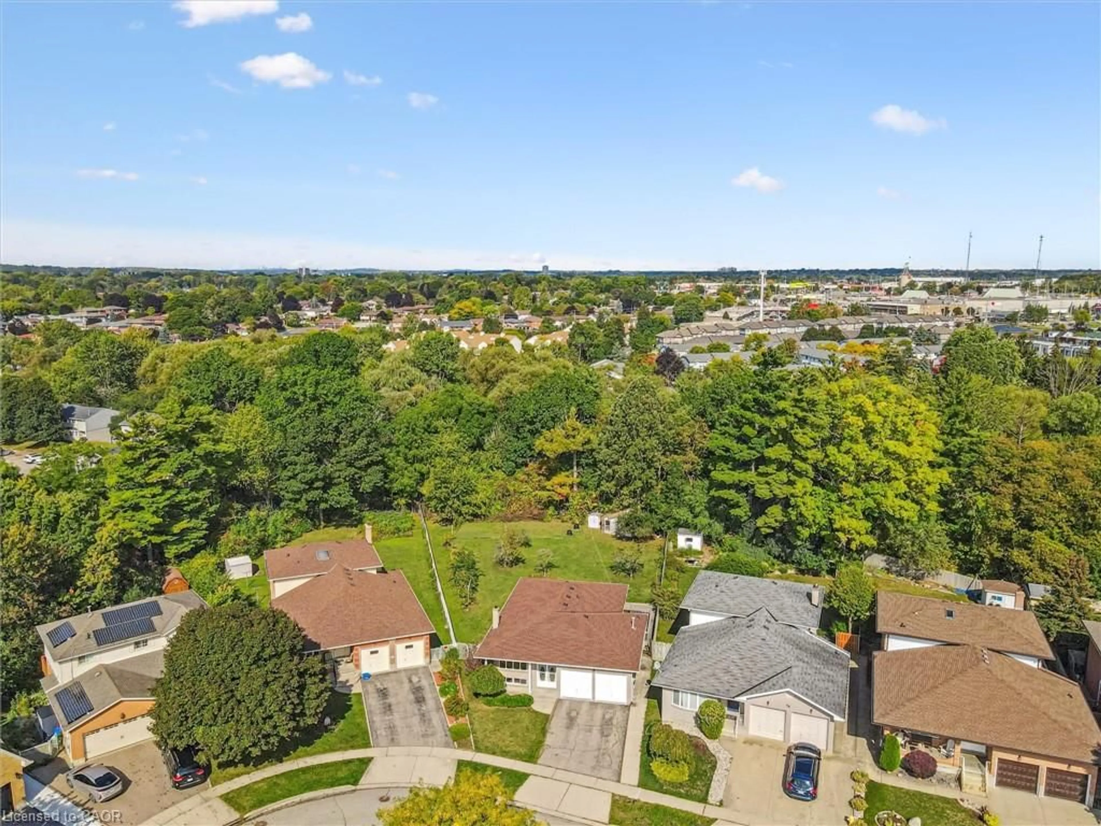 A pic from outside/outdoor area/front of a property/back of a property/a pic from drone, city buildings view from balcony for 42 Azores Cres, Cambridge Ontario N1R 7Z4