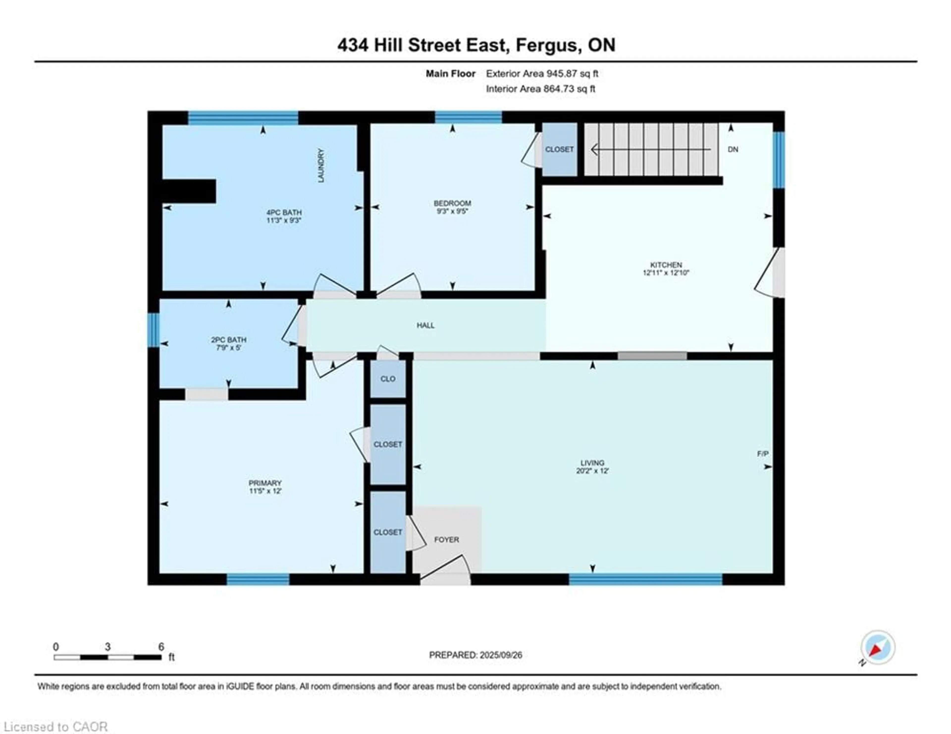 Floor plan for 434 Hill St, Fergus Ontario N1M 1H7