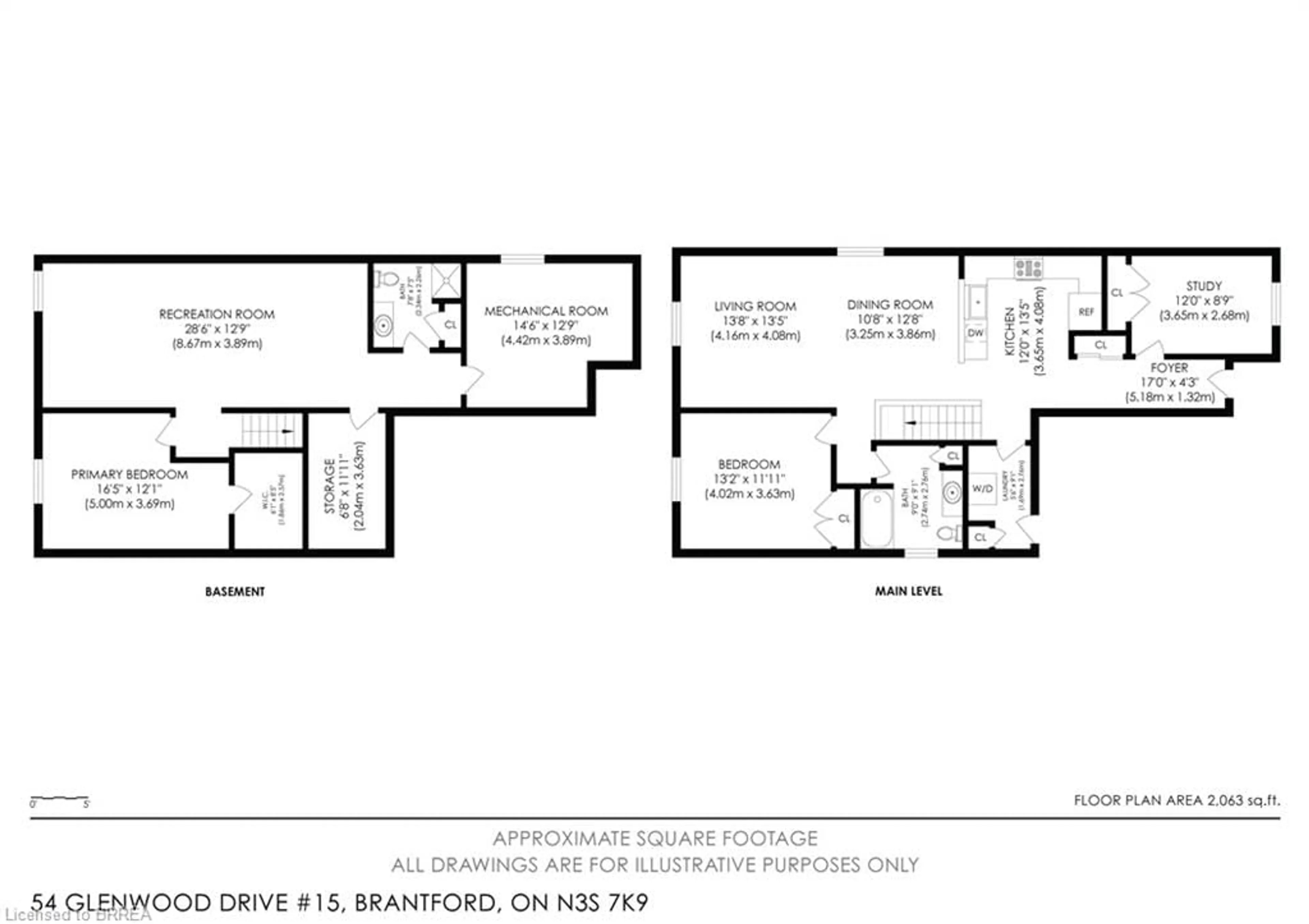 Floor plan for 54 Glenwood Dr #15, Brantford Ontario N3S 3G6
