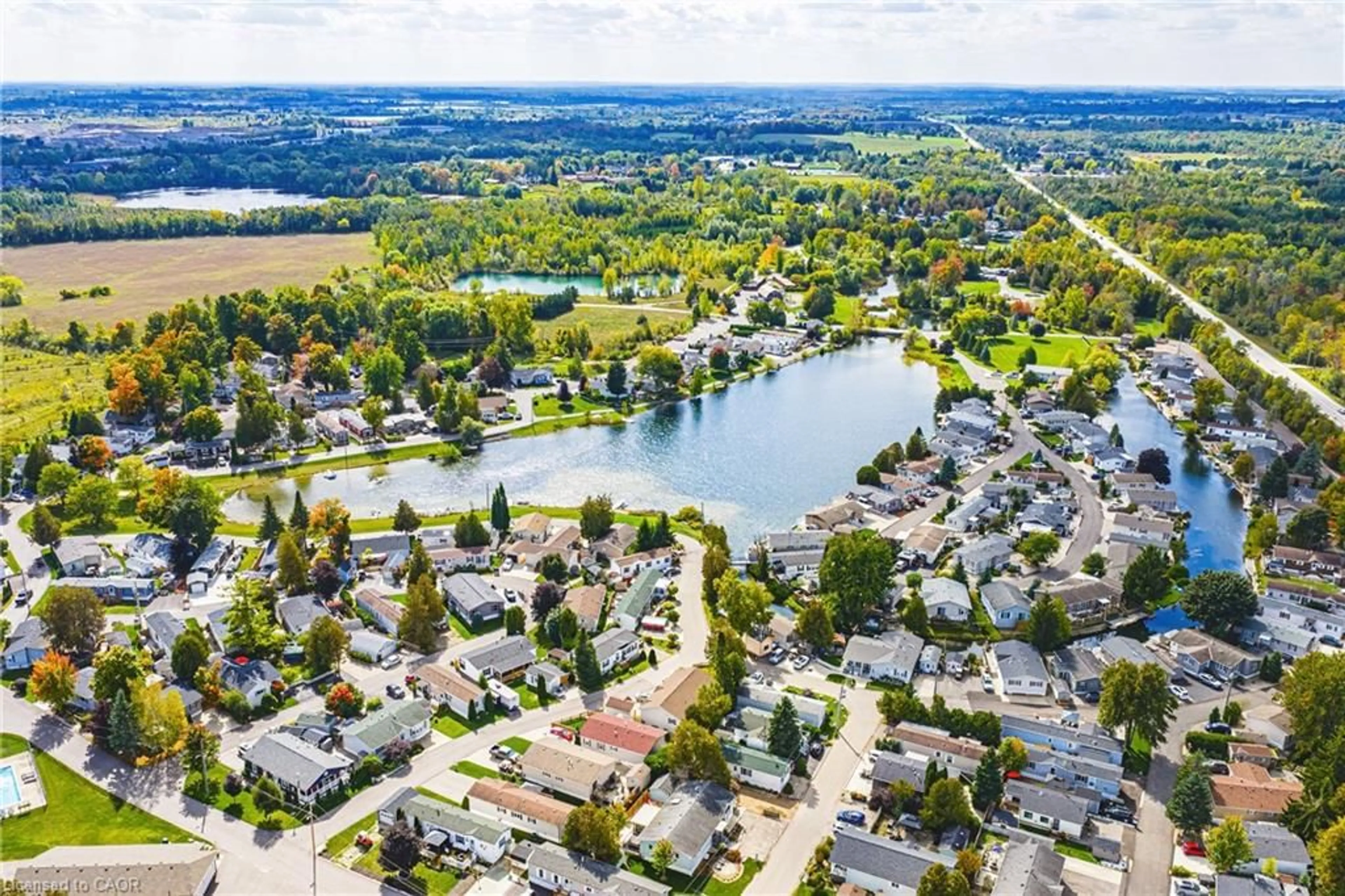 A pic from outside/outdoor area/front of a property/back of a property/a pic from drone, water/lake/river/ocean view for 32 Water Street Pvt, Puslinch Ontario N1H 6H9