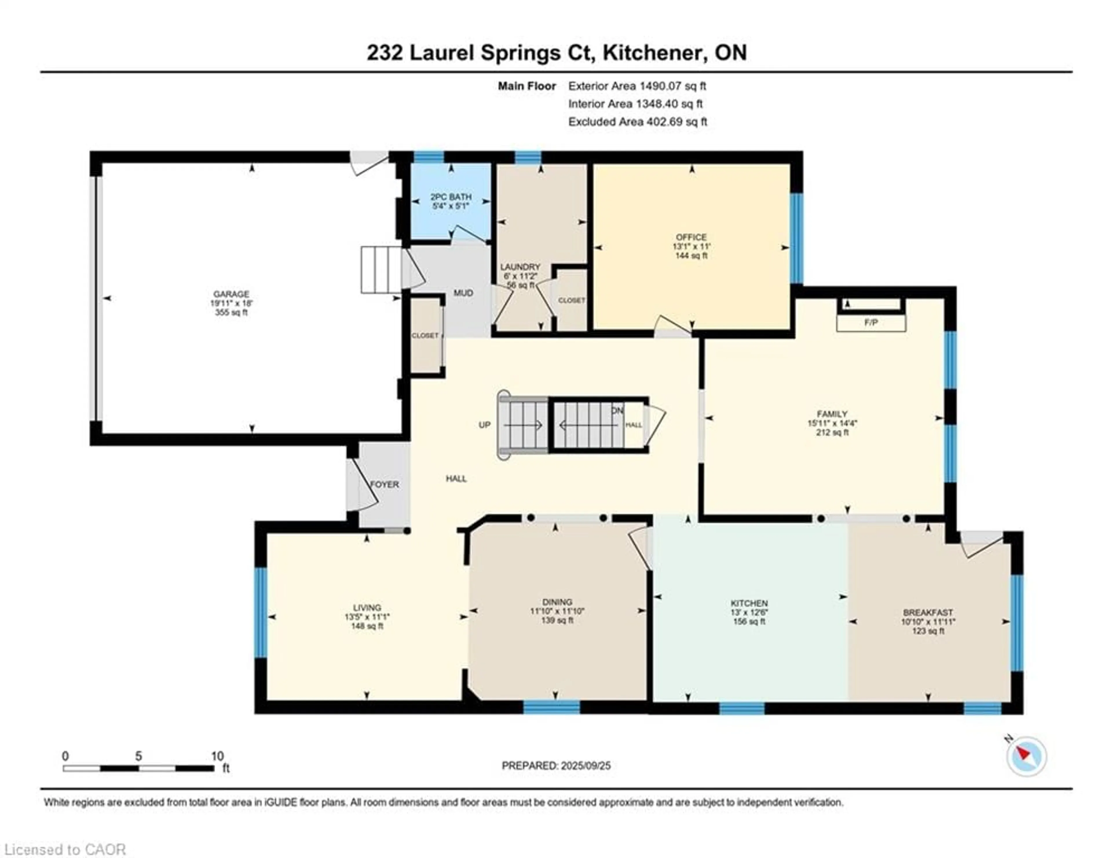Floor plan for 232 Laurel Springs Crt, Kitchener Ontario N2N 3N8