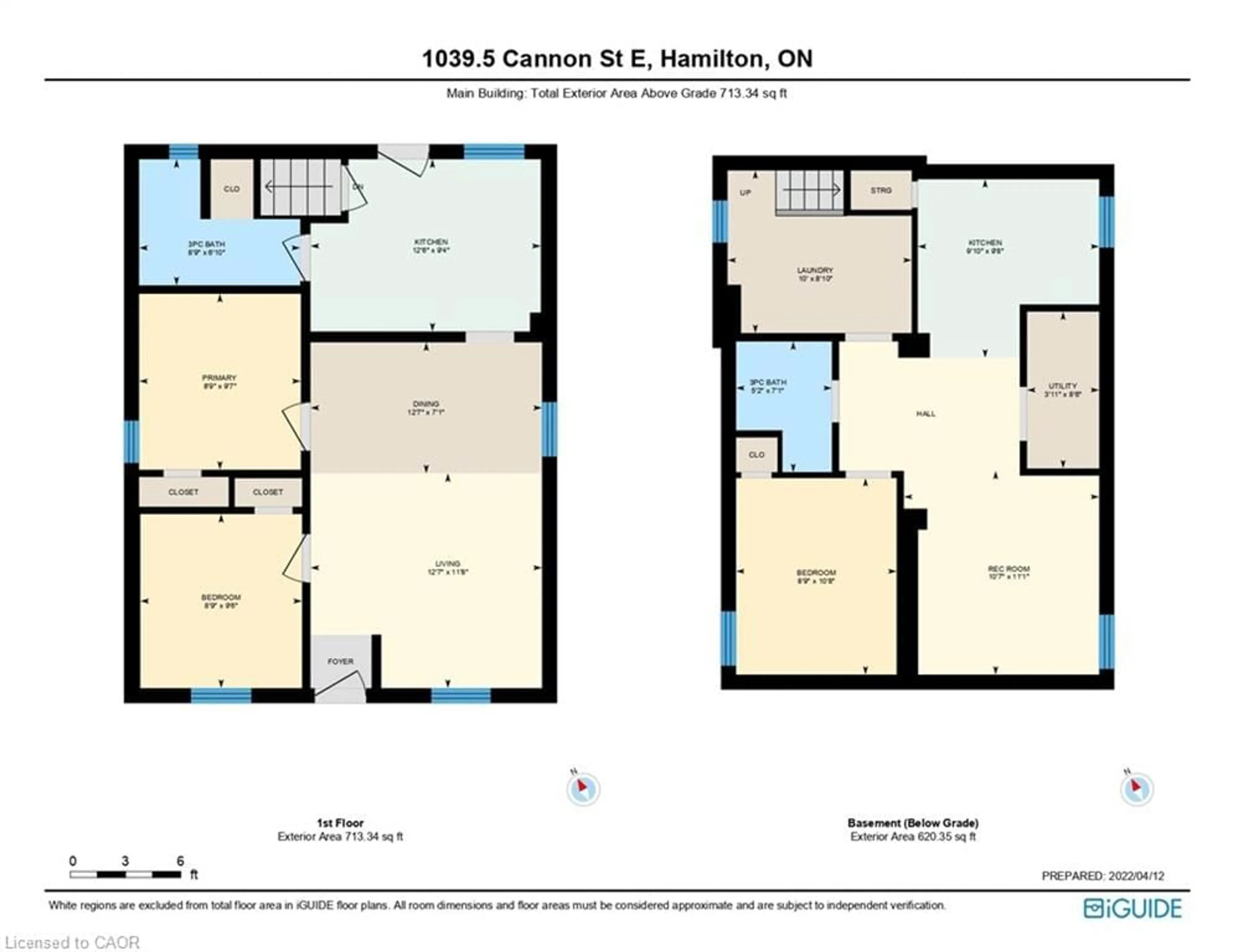 Floor plan for 1039 1/2 Cannon St, Hamilton Ontario L8L 2H4