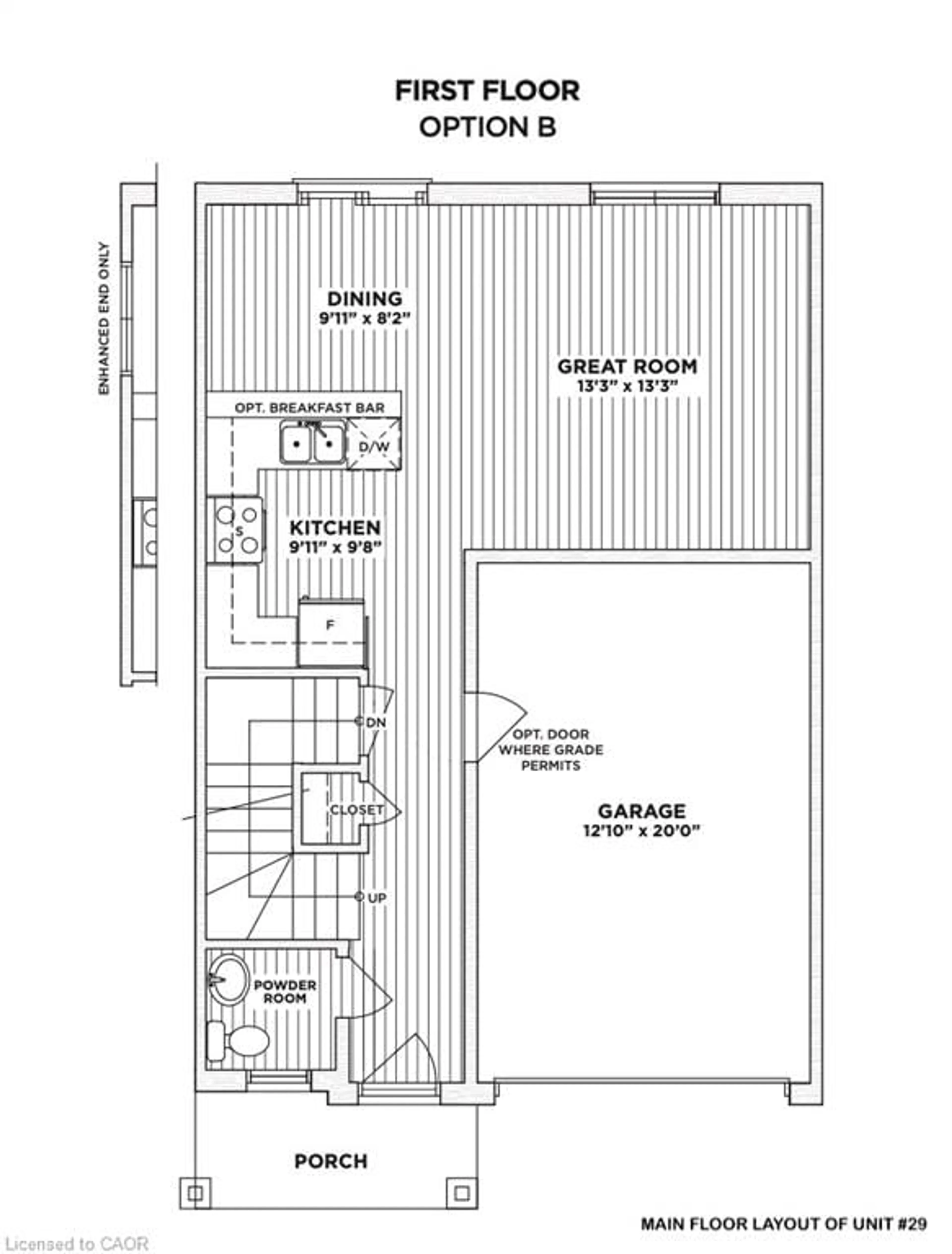 Floor plan for 205 Thames Way #29, Hamilton Ontario L0R 1W0