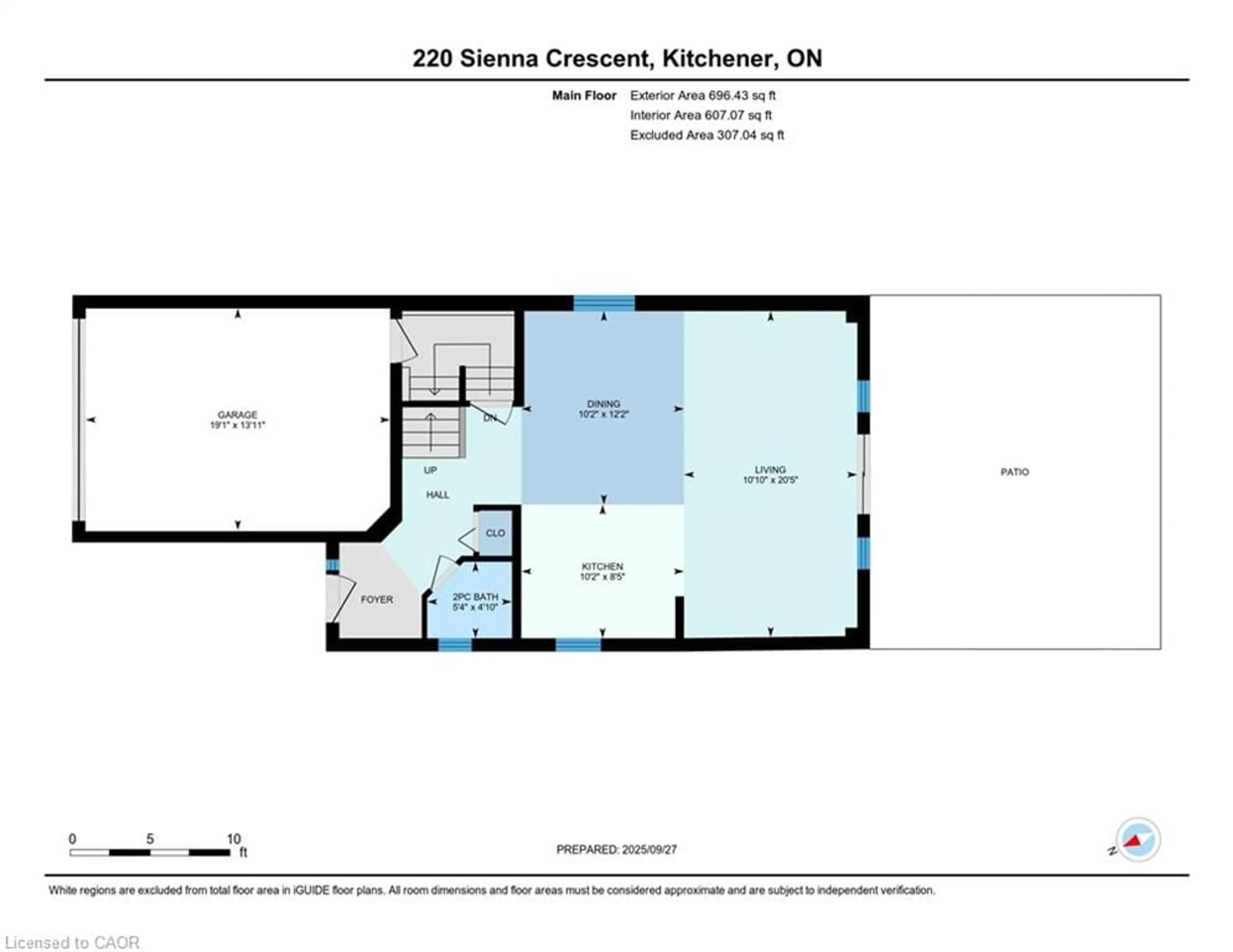 Floor plan for 220 Sienna Cres, Kitchener Ontario N2R 1T4