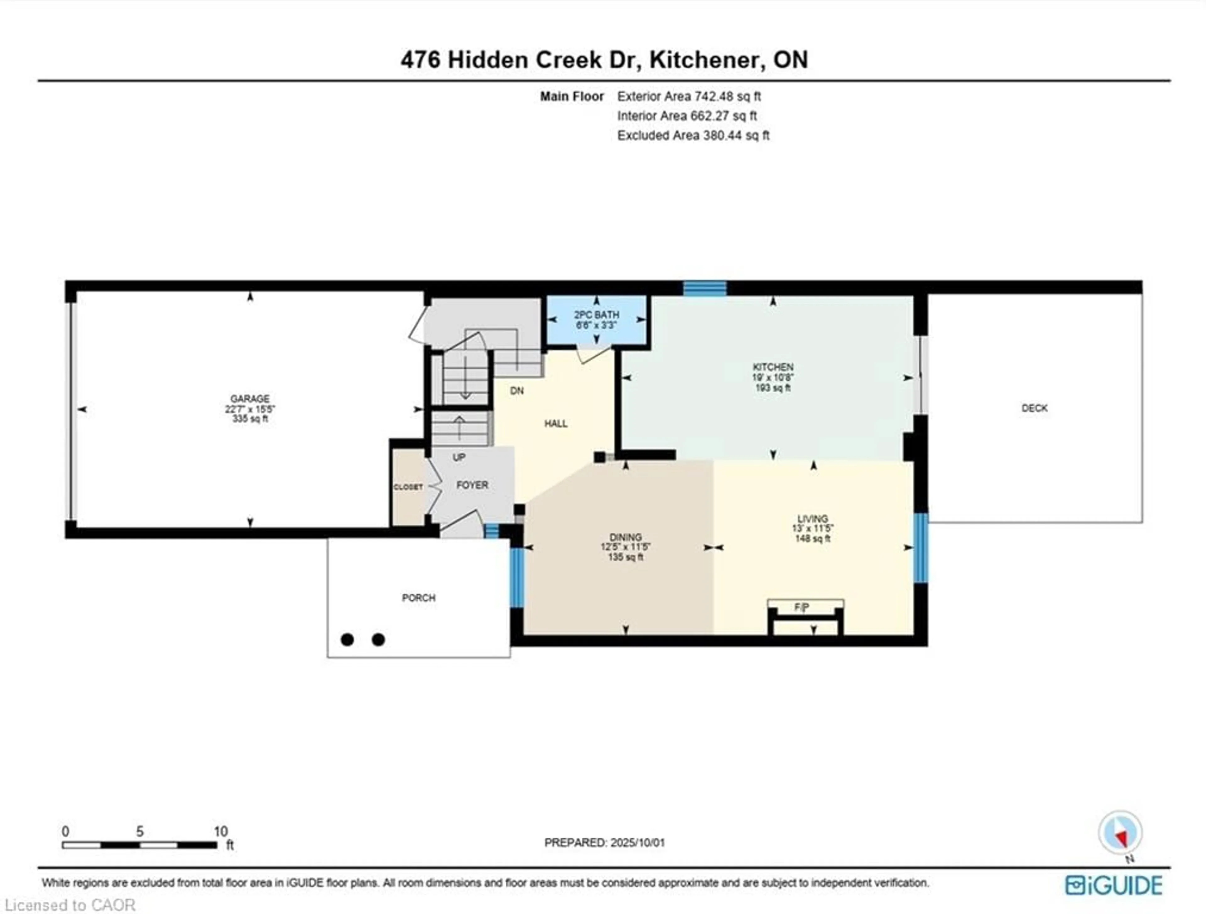 Floor plan for 476 Hidden Creek Dr, Kitchener Ontario N2N 3M1