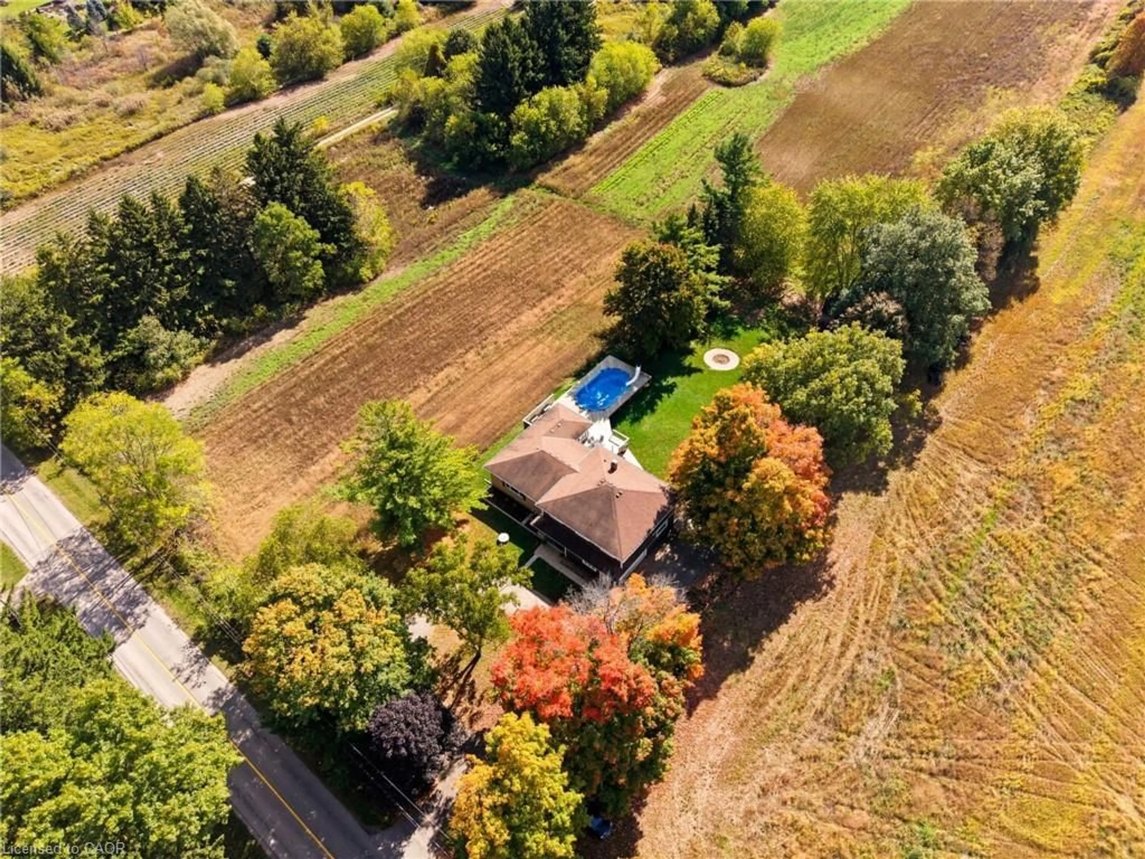 A pic from outside/outdoor area/front of a property/back of a property/a pic from drone, forest/trees view for 792 6th Con Rd W, Millgrove Ontario L8B 1M8