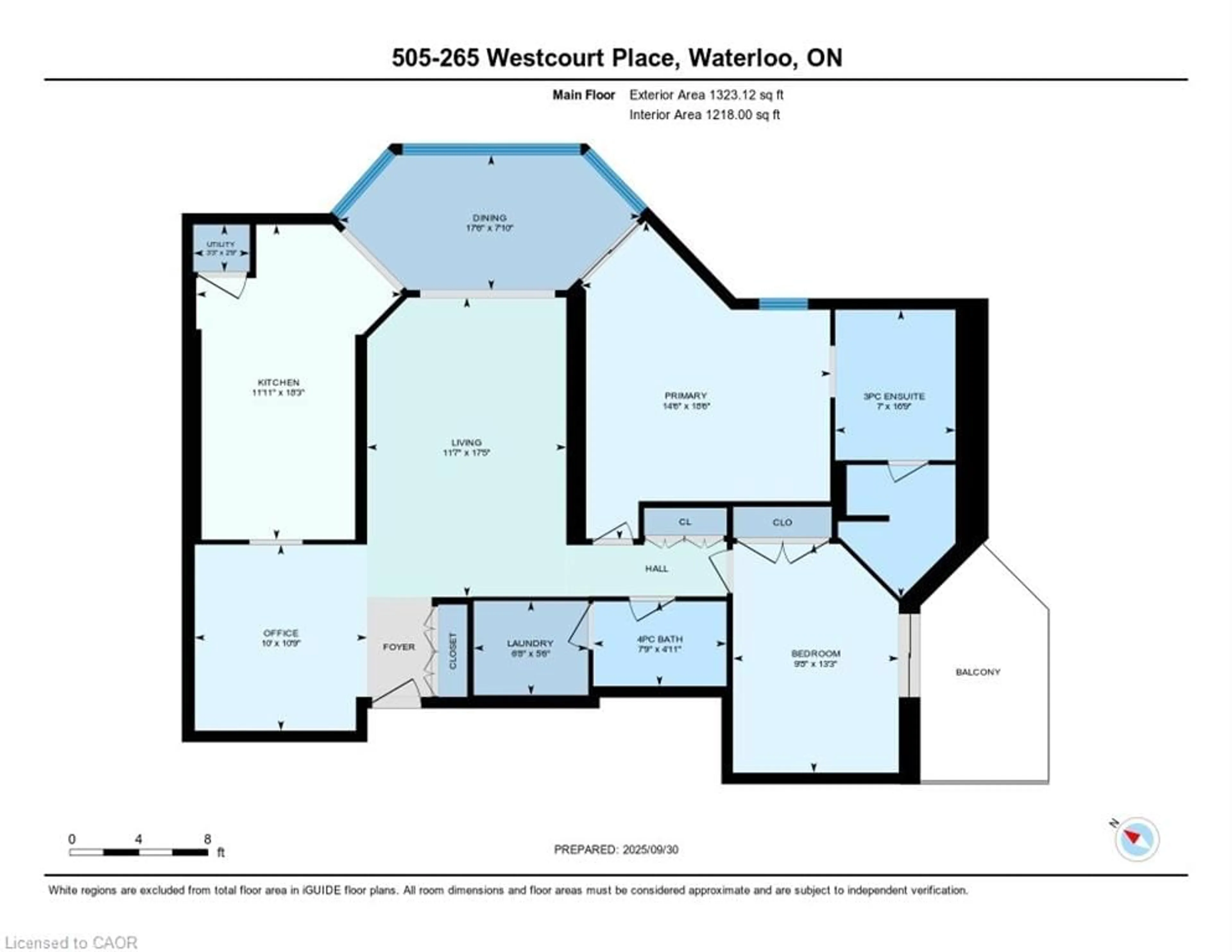 Floor plan for 265 Westcourt Pl #505, Waterloo Ontario N2L 6E4