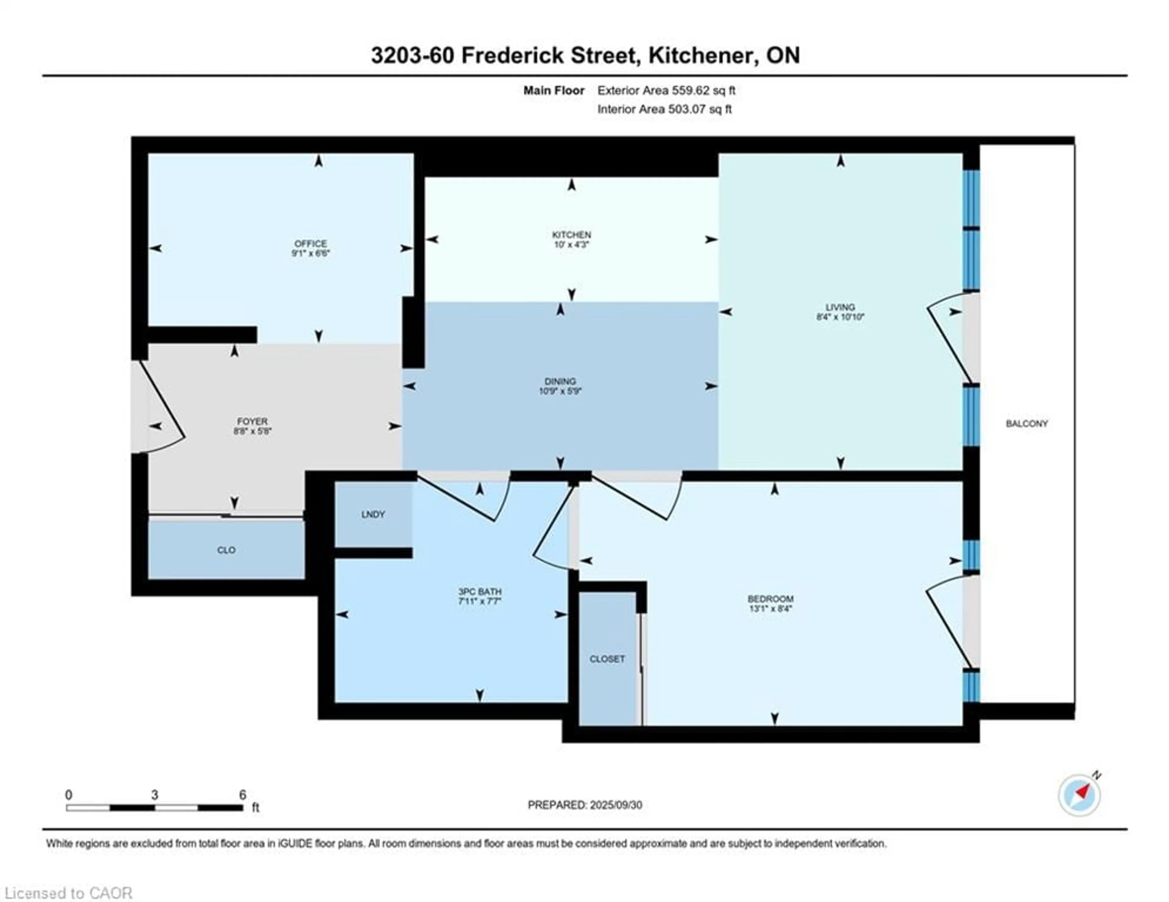 Floor plan for 60 Frederick St #3203, Kitchener Ontario N2H 0C7