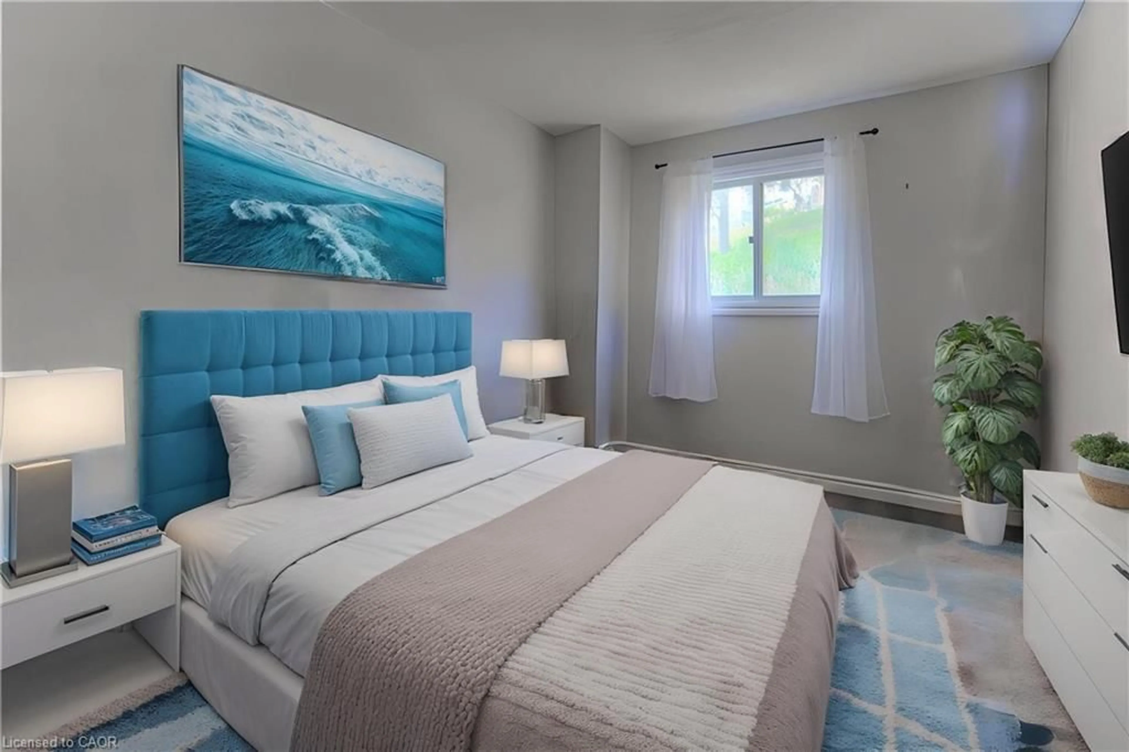 Bedroom with bed, unknown for 648 Doon Village Rd #9, Kitchener Ontario N2P 1A2