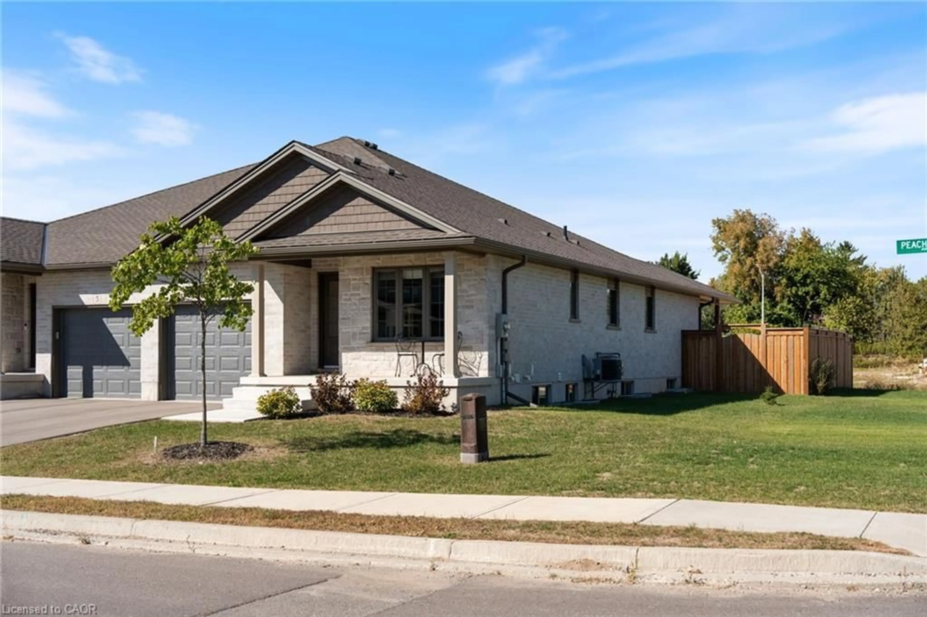 Home with brick exterior material, street for 1 Peachleaf Lane, Waterford Ontario N0E 1Y0