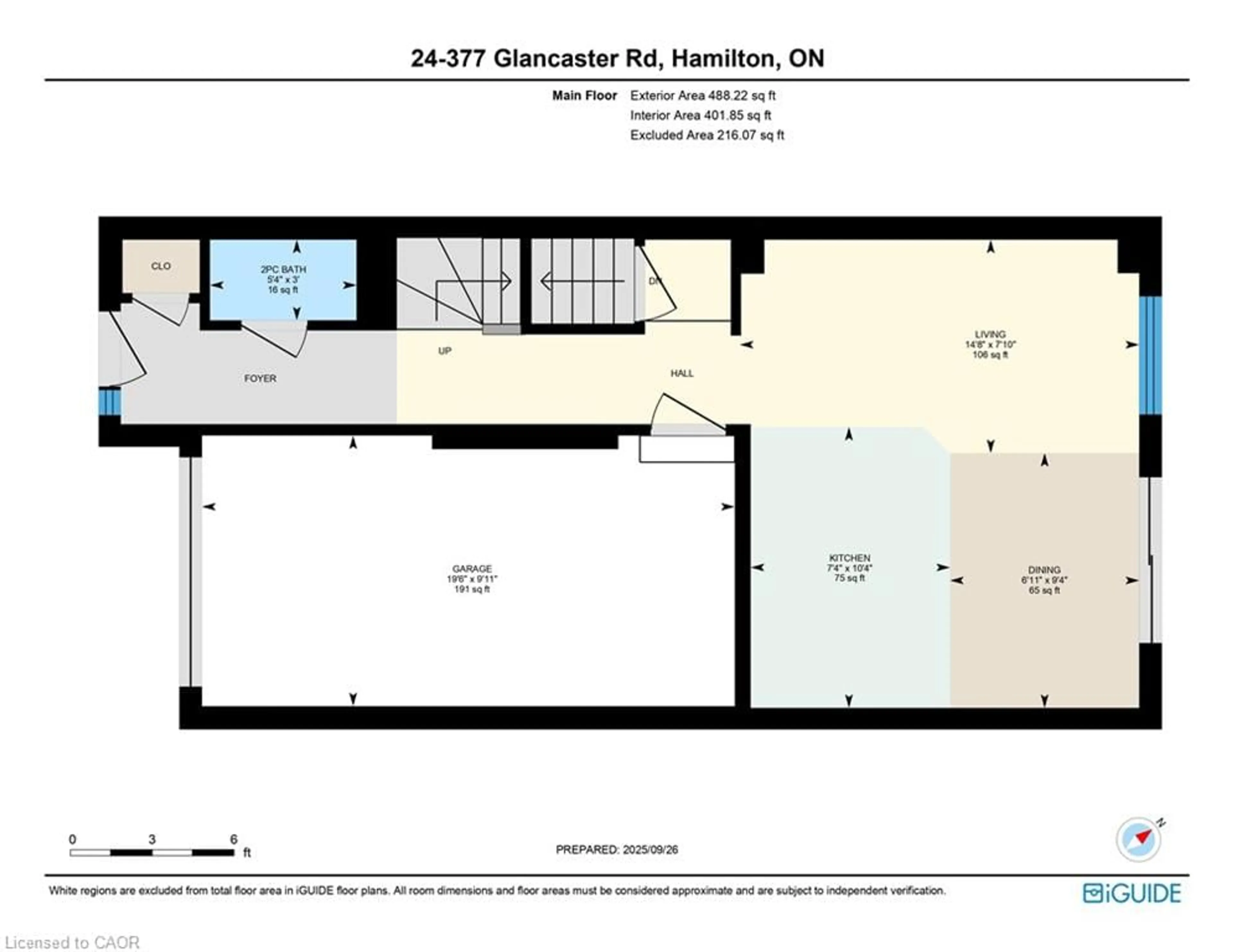 Floor plan for 377 Glancaster Rd #24, Hamilton Ontario L9G 0G4